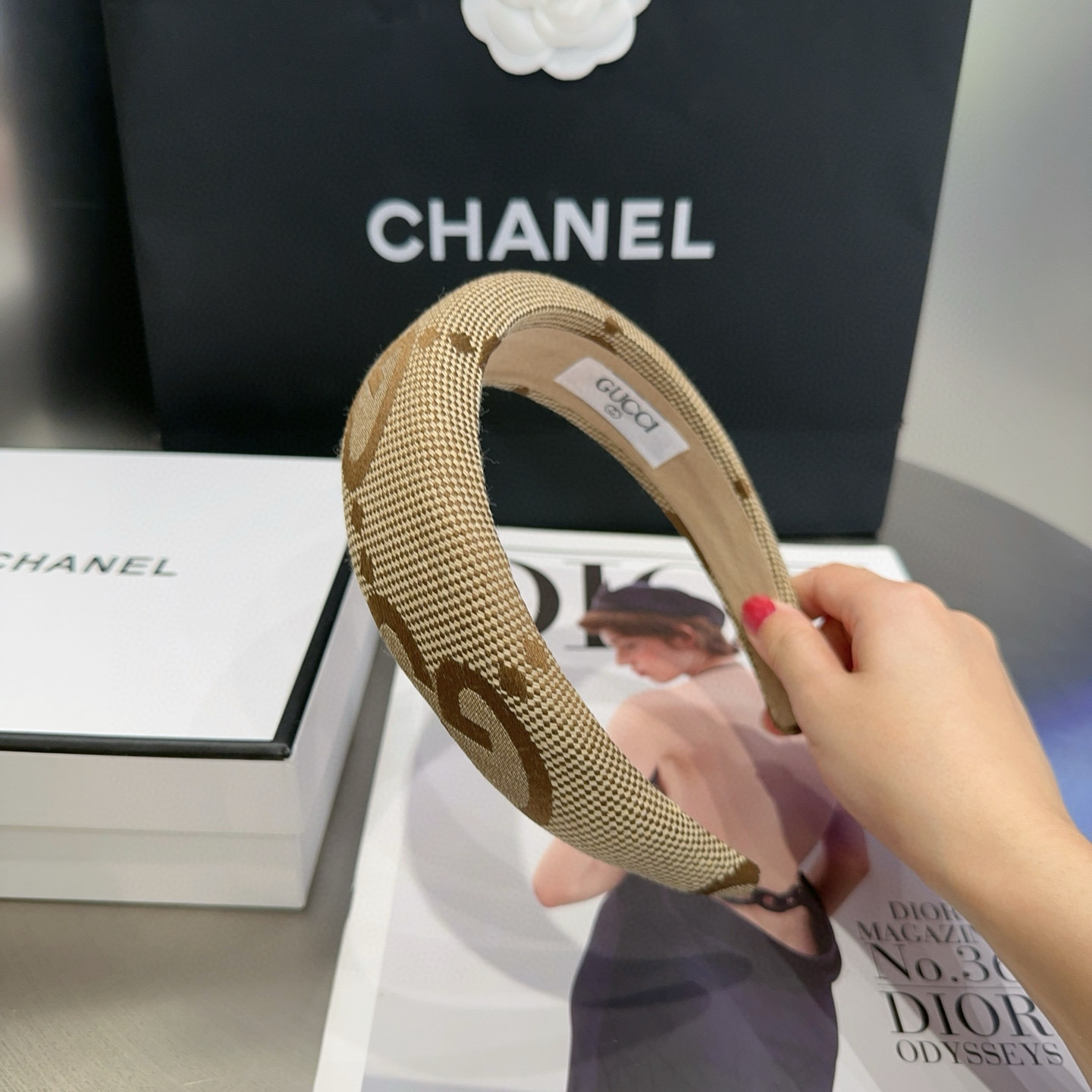 🎁配包装盒Gucci(古奇) GG字母发箍，时尚潮流，非常好搭配！小仙女必备
