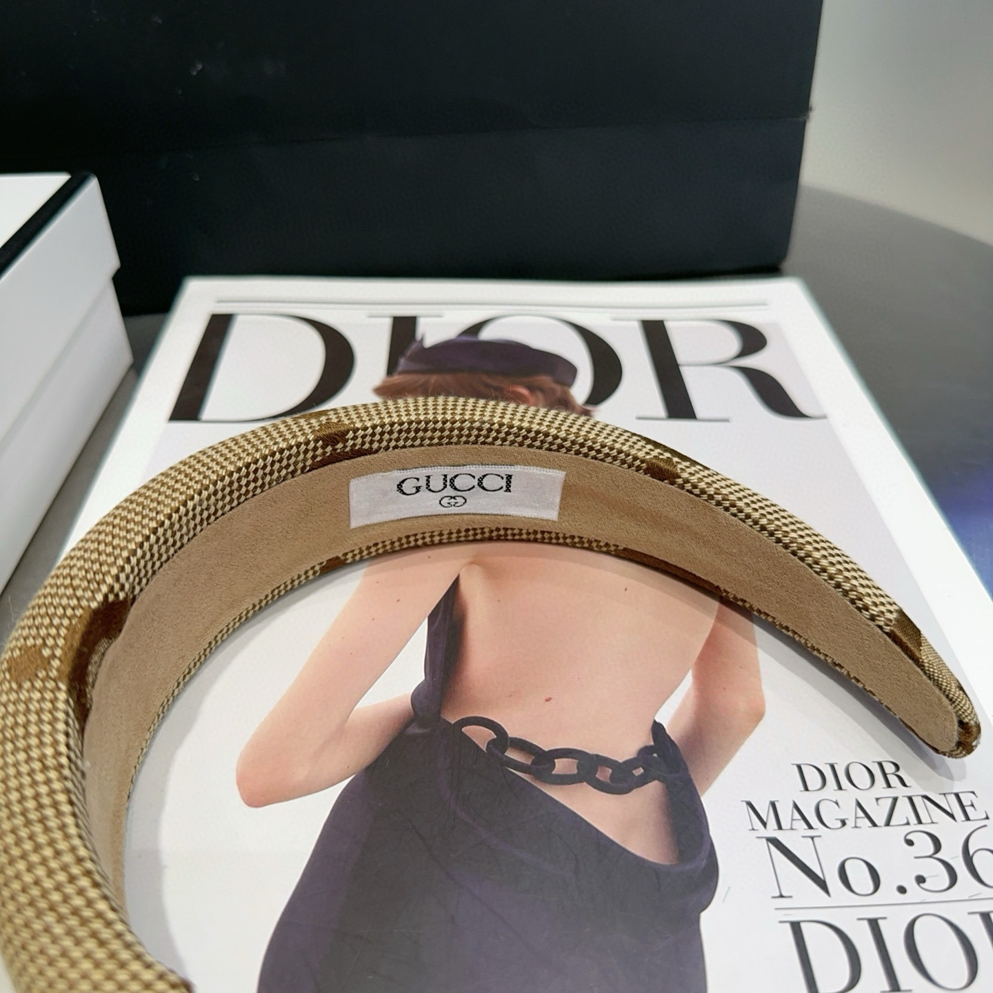 🎁配包装盒Gucci(古奇) GG字母发箍，时尚潮流，非常好搭配！小仙女必备