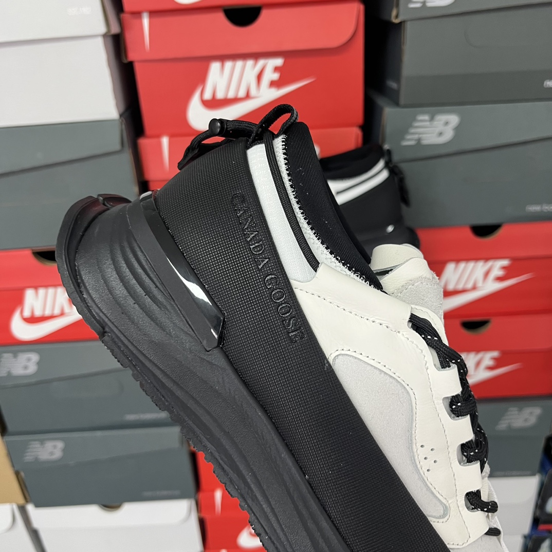 OK版Canada Goose Glacier Trail 加拿大鹅 明星同款 圆头系带皮革低帮生活休闲