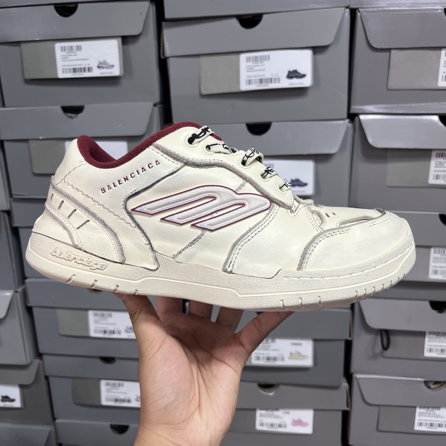 图片[2]-XA版 Balenciaga Hamptons Worn-Out 巴黎世家十八18代 板鞋 1180 尺码： 35-46-自助查询