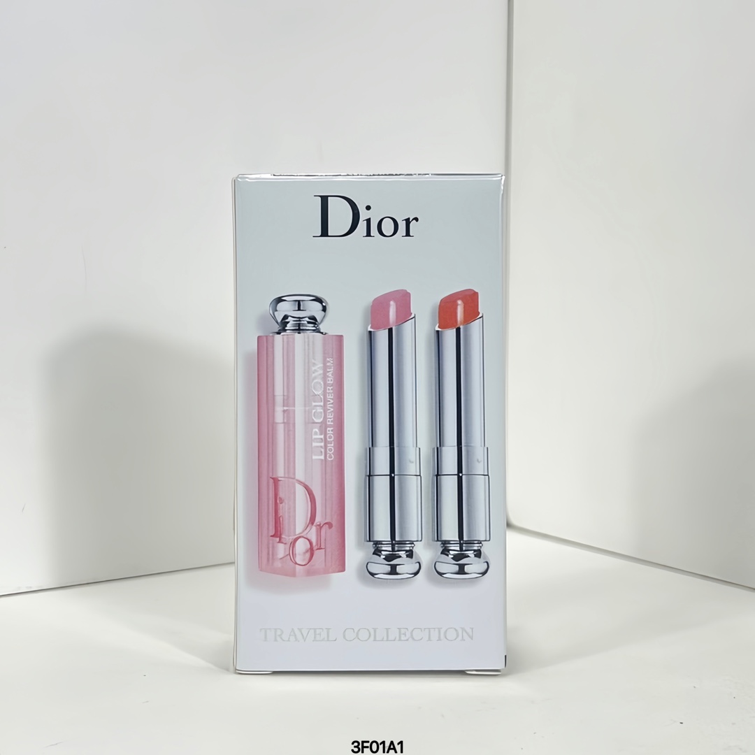 Dior Lip Glow Color Reviver Balm Duo Set - 001 Pink & 004 Coral