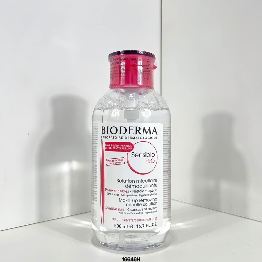 ¡Agua desmaquillante Bioderma 500ml! Efectos: rosa, verde.