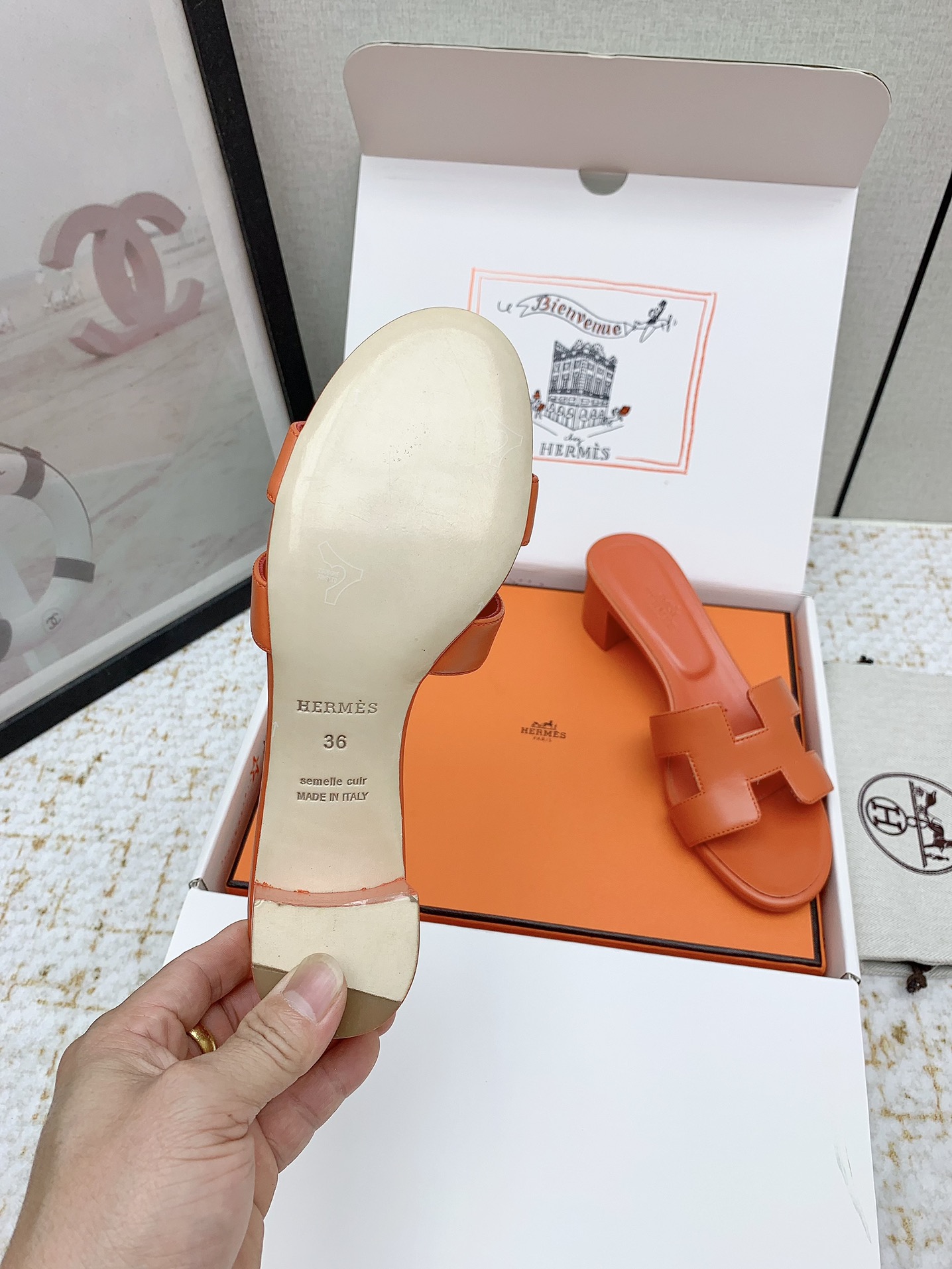 Hermès Oasis Heeled Sandals | Iconic H Cutout Design | Genuine Leather 8 i1750229327 3701 5