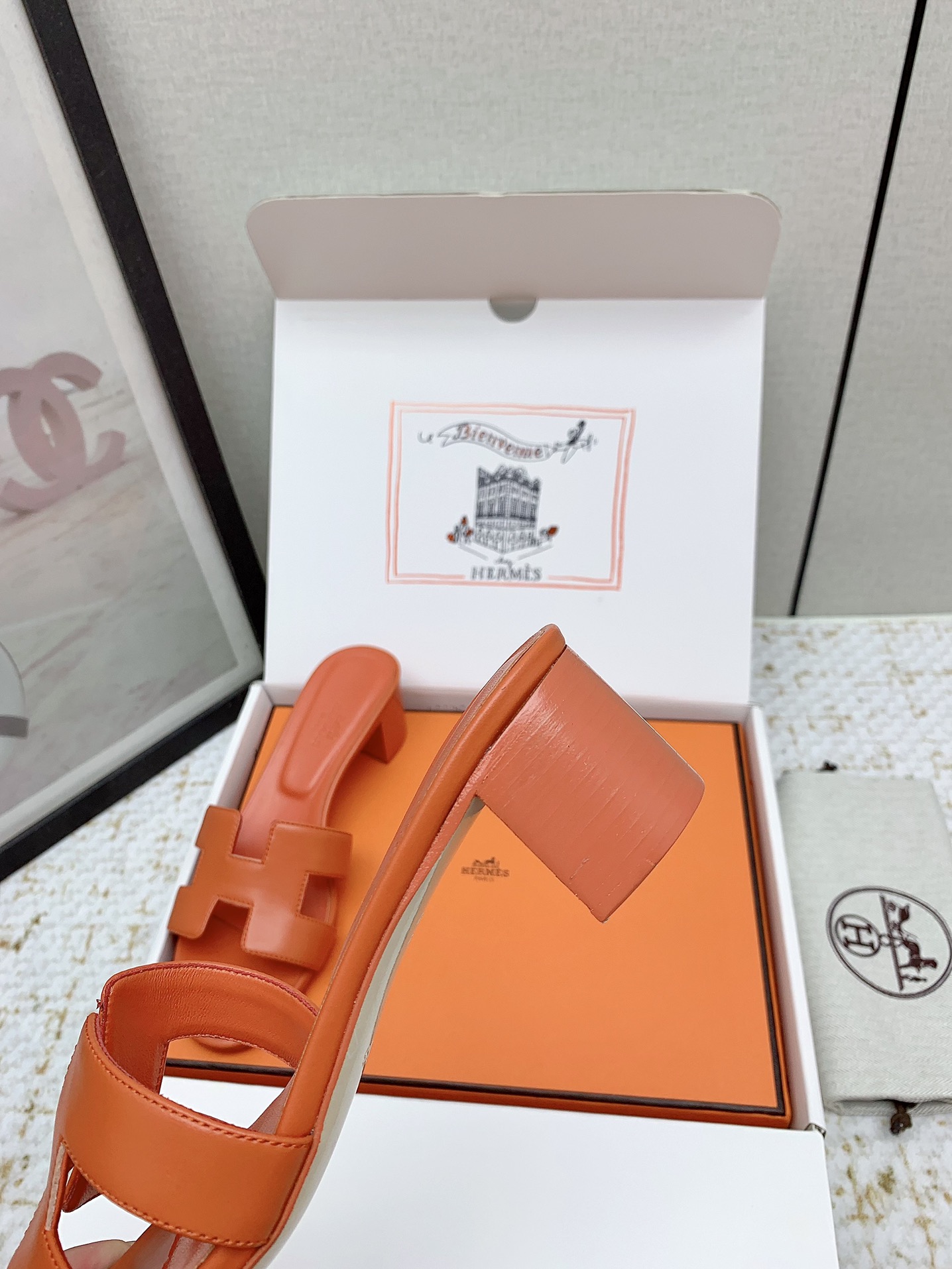 Hermès Oasis Heeled Sandals | Iconic H Cutout Design | Genuine Leather 10 i1750229328 926 8