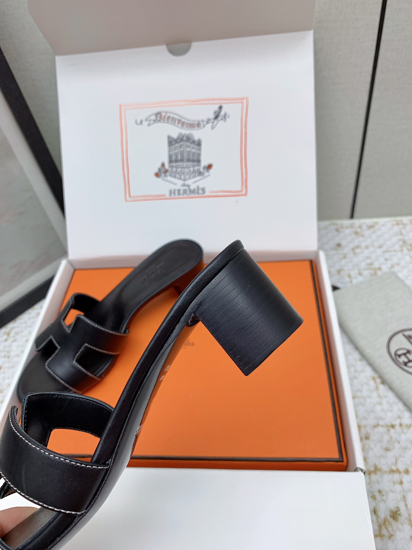 Hermes Oasis H-Cutout Heel Sandals - Luxurious Leather Slides for Women 9 i1750229721 3118 5