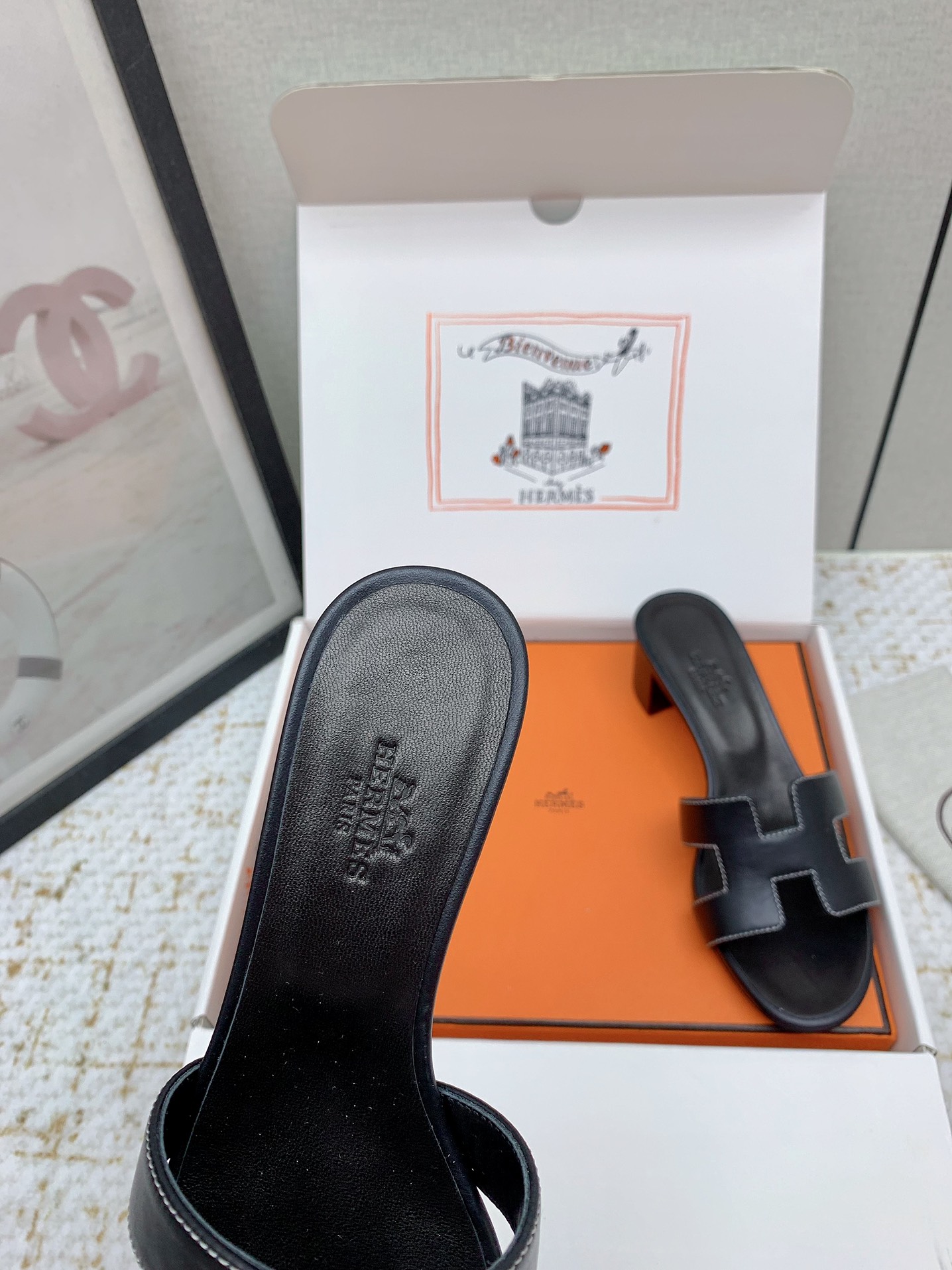 Hermes Oasis H-Cutout Heel Sandals - Luxurious Leather Slides for Women 7 i1750229721 4490 8