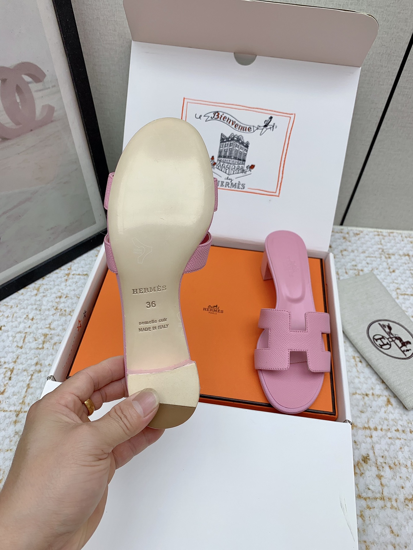 Hermès Oasis Heeled Sandals - Iconic 'H' Design, Premium Leather, Pink 7 i1750230338 4250 2