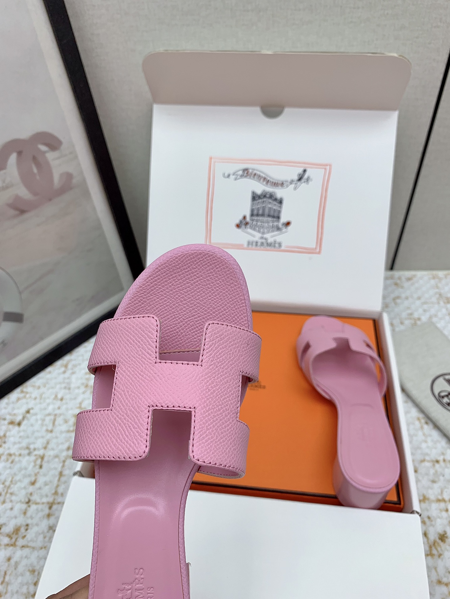 Hermès Oasis Heeled Sandals - Iconic 'H' Design, Premium Leather, Pink 9 i1750230338 6086 5