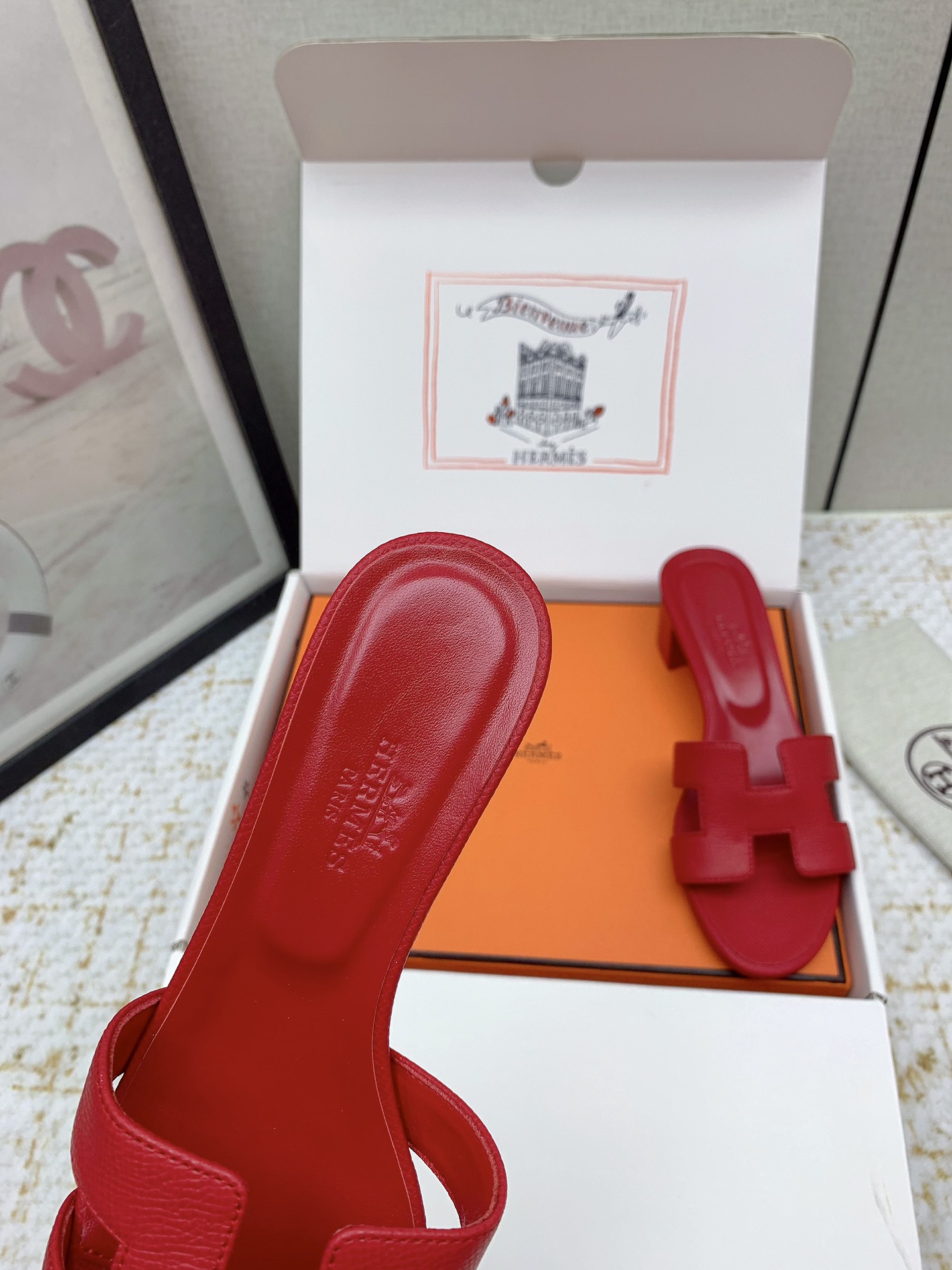 Hermes Oasis Red Leather Heeled Sandals Stylish Women's Summer Shoes 7 i1750230950 7273 6