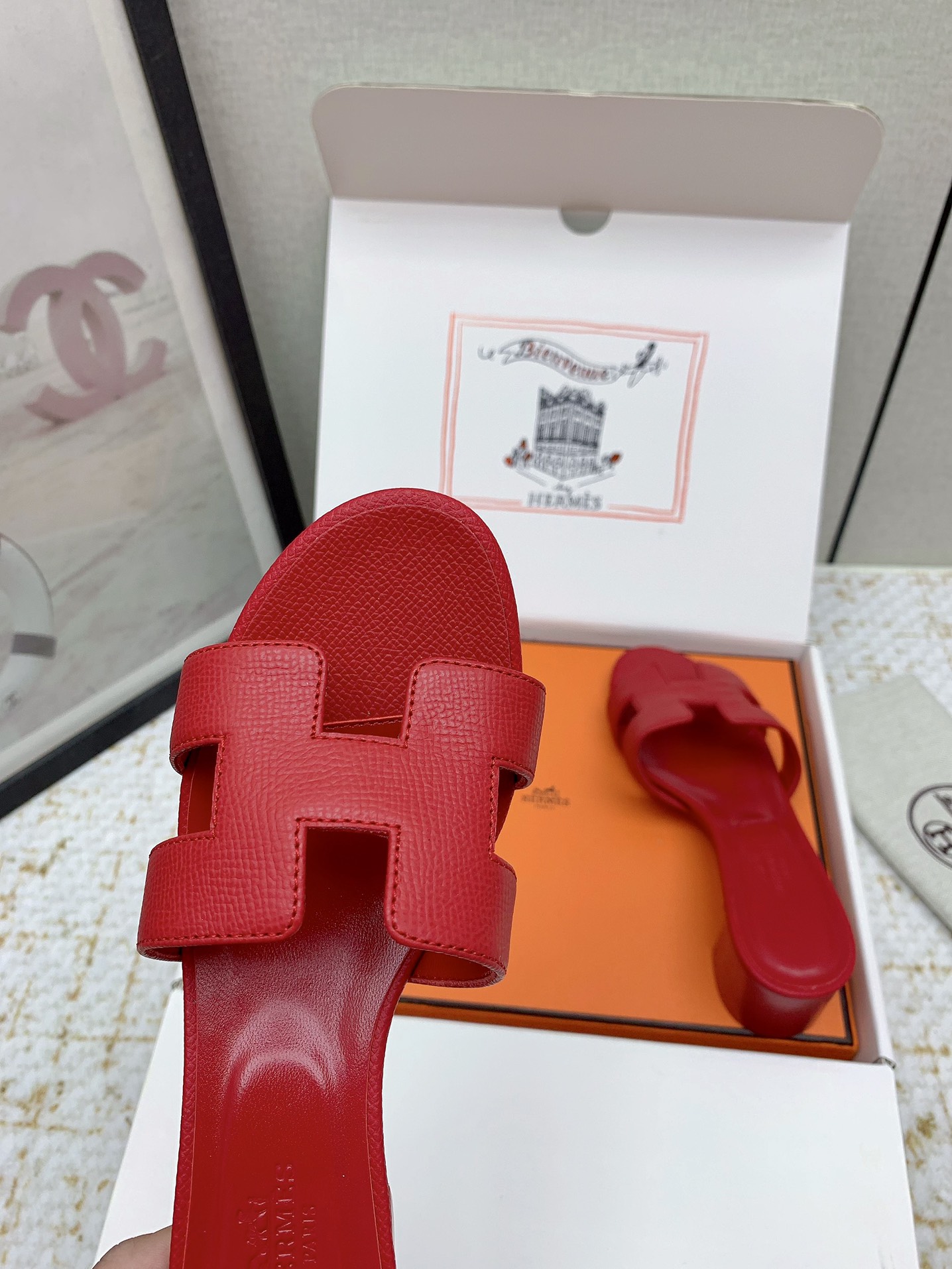 Hermes Oasis Red Leather Heeled Sandals Stylish Women's Summer Shoes 10 i1750230950 9373 1