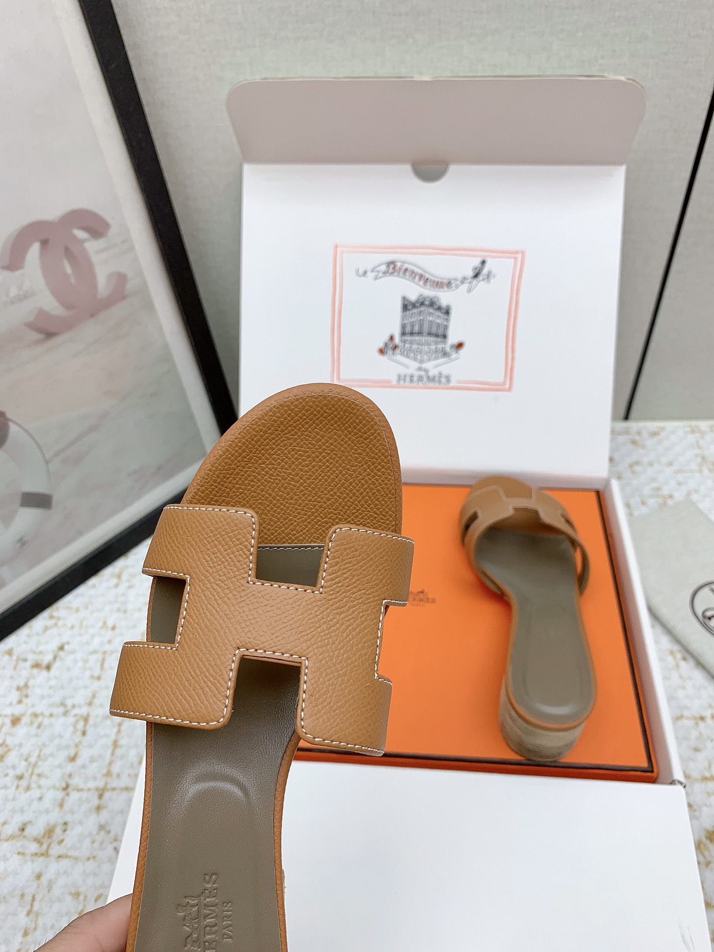 Hermes Oasis Heeled Sandals - Classic 'H' Design, Premium Leather Slides 10 i1750231047 148 4