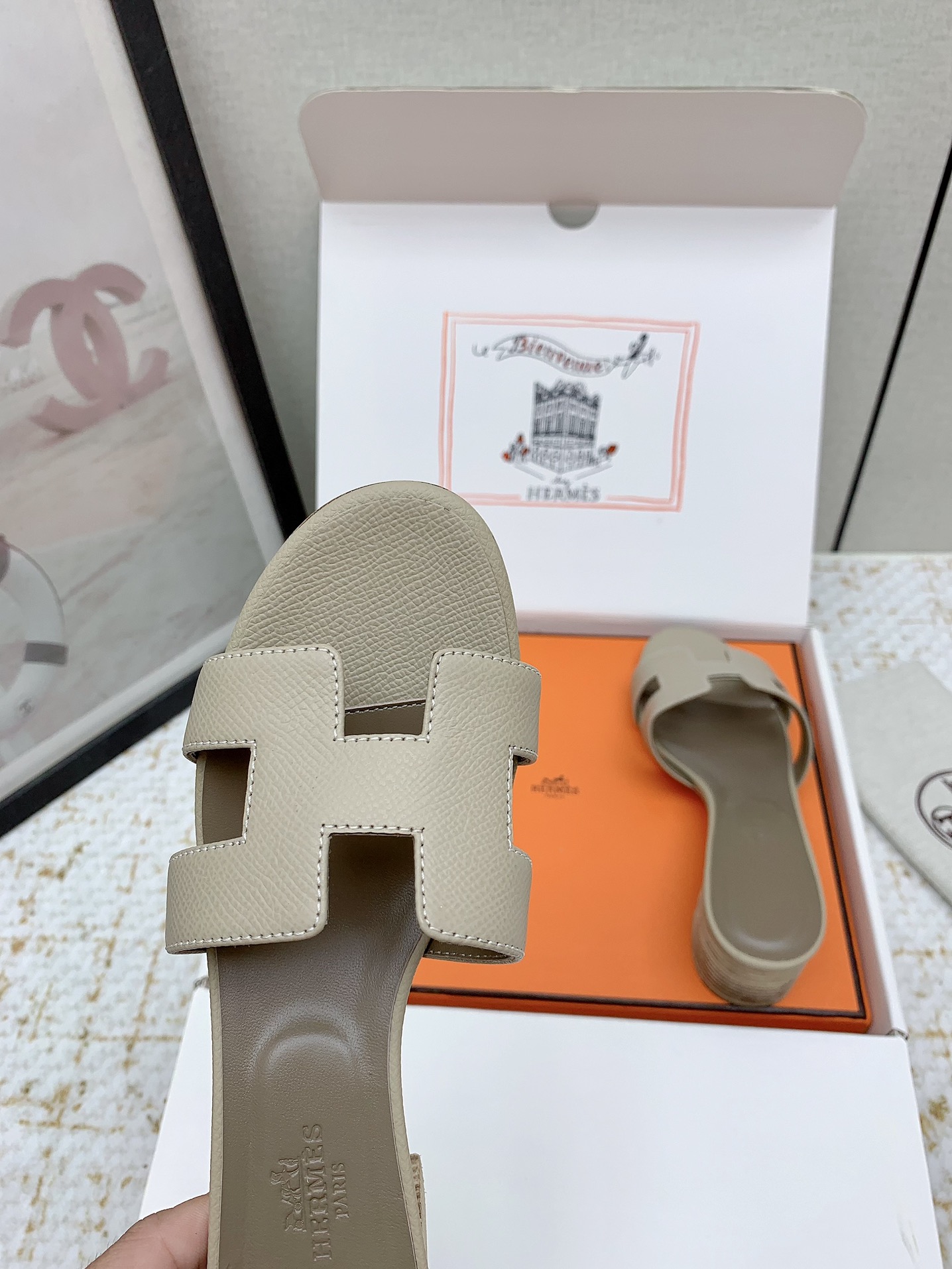 Hermes Oasis Sandal: Heeled Leather Slides with Signature 'H' Cutout 9 i1750231140 8548 3