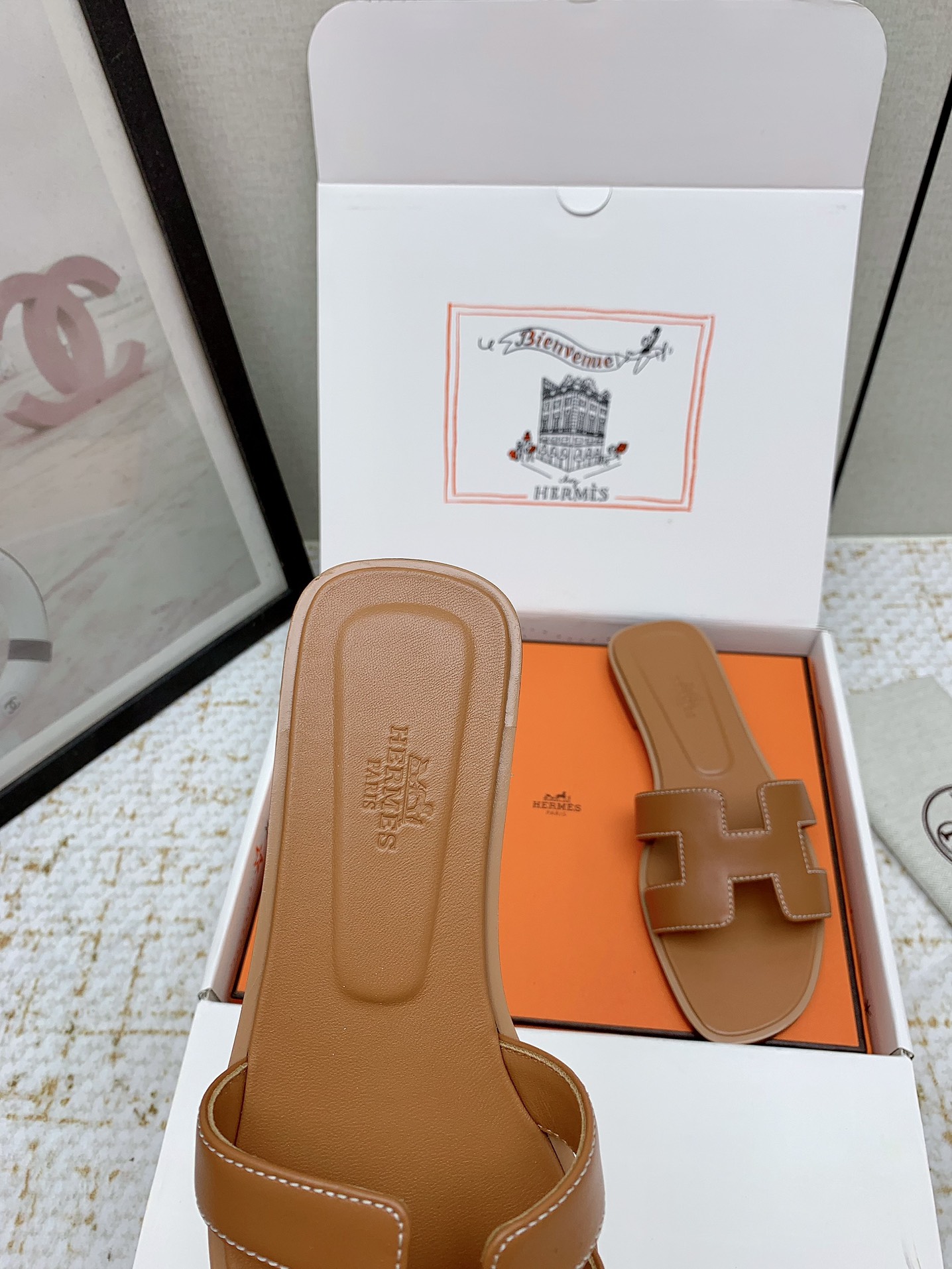 Hermès Oran Sandal: Iconic Leather Slides in Tan, Sizes 35-42 Available 7 i1750232773 9557 2