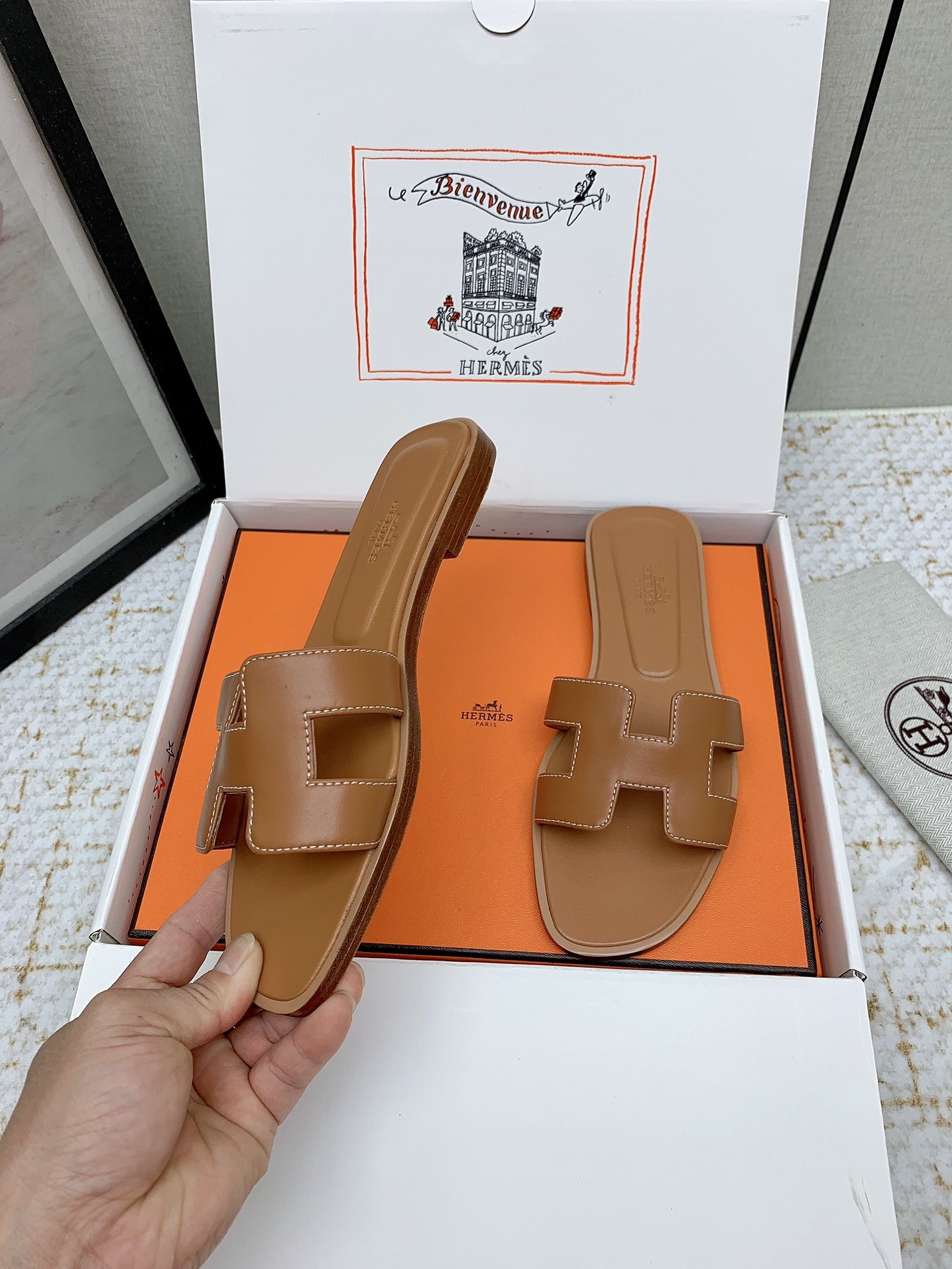 Hermès Oran Sandal: Iconic Leather Slides in Tan, Sizes 35-42 Available 5 i1750232774 1588 8