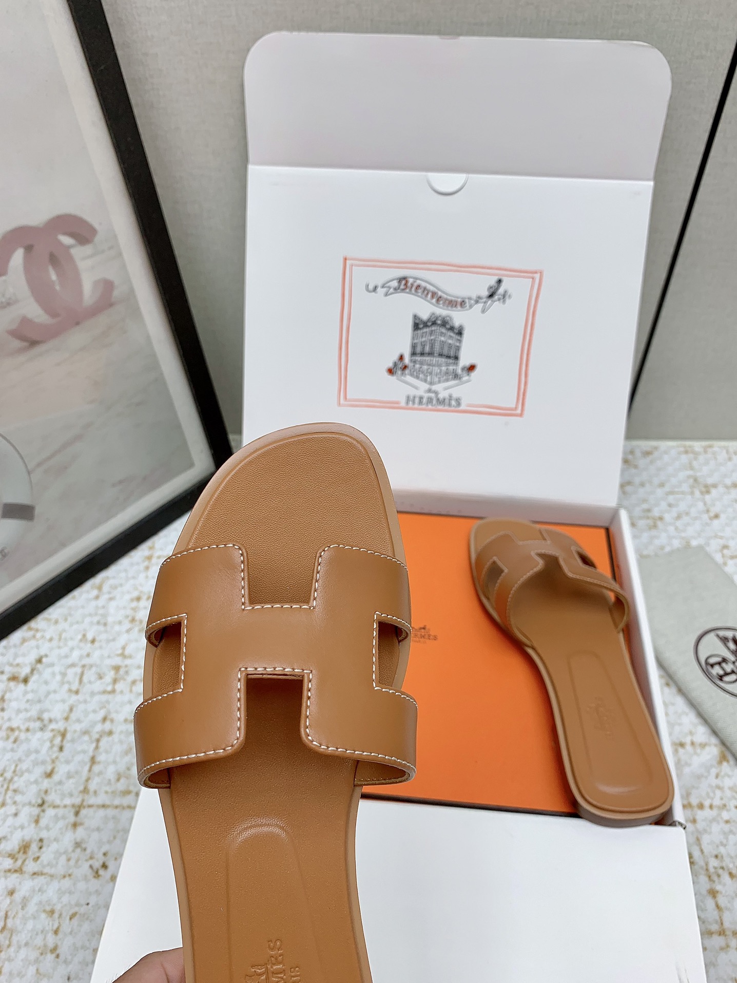 Hermès Oran Sandal: Iconic Leather Slides in Tan, Sizes 35-42 Available 10 i1750232774 1623 7