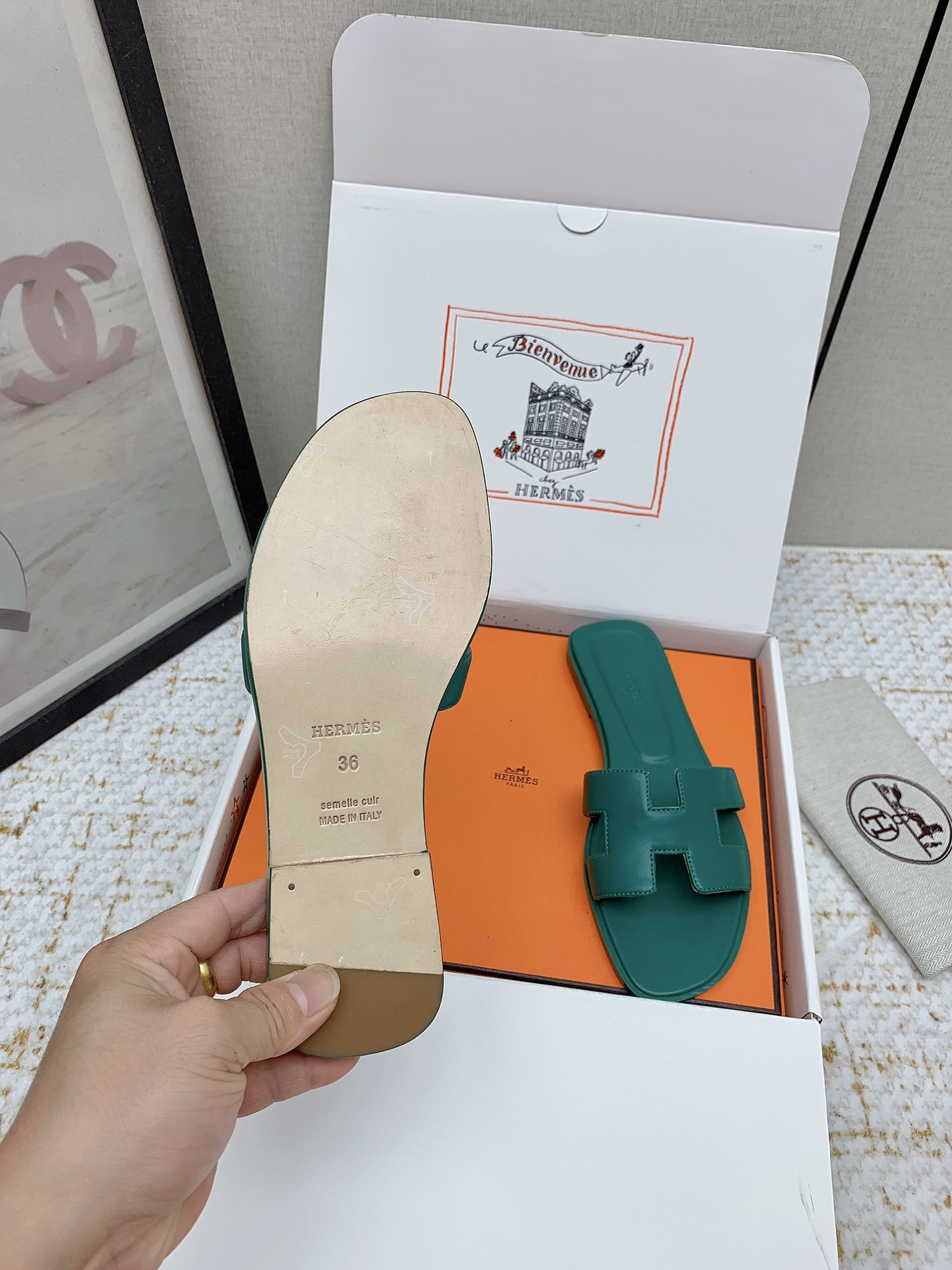 Hermès Oran Leather Heeled Sandals Slides - Style & Comfort Combined 8 i1750232880 2550 7