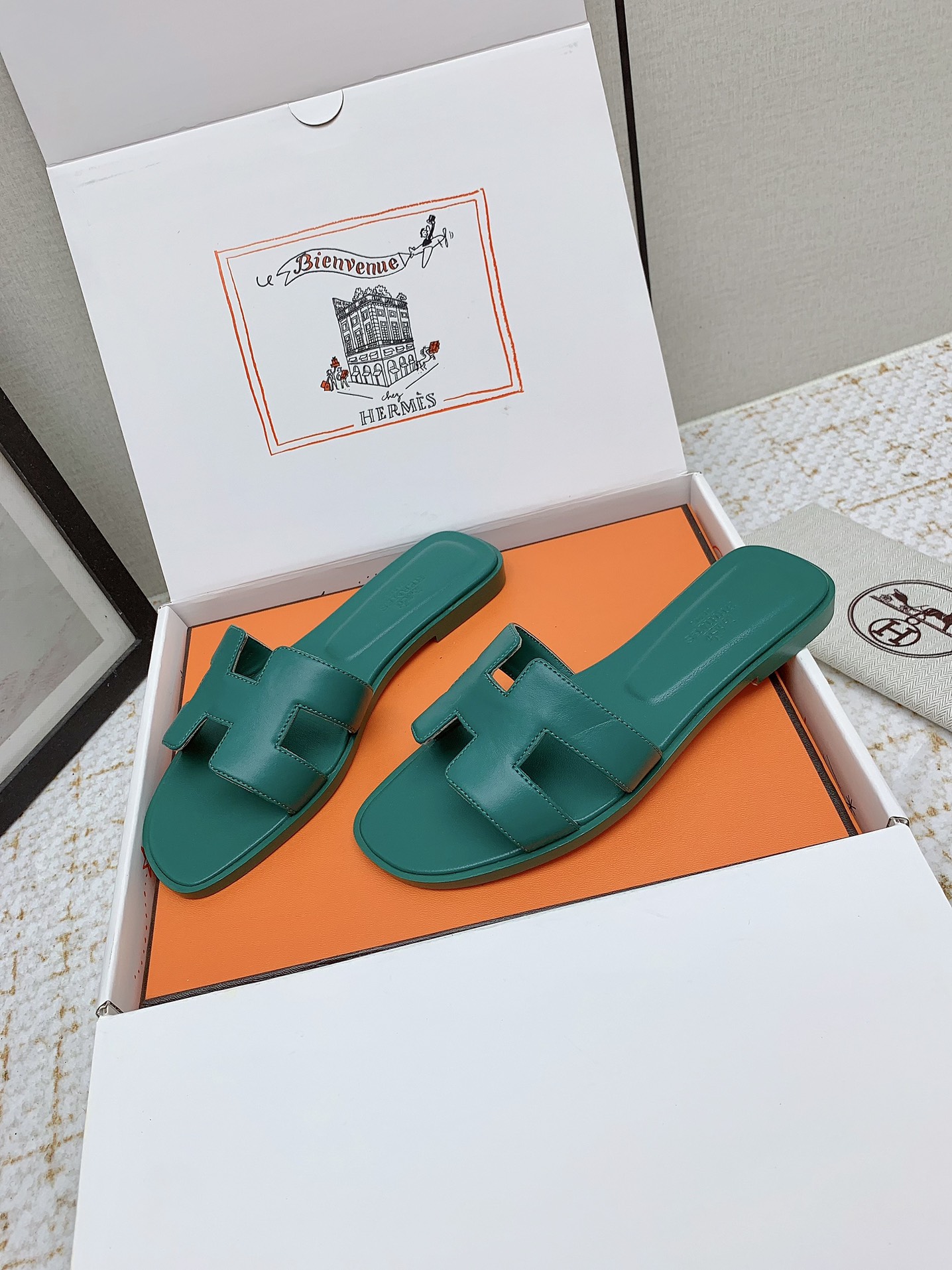 Hermès Oran Leather Heeled Sandals Slides - Style & Comfort Combined 4 i1750232880 6963 2