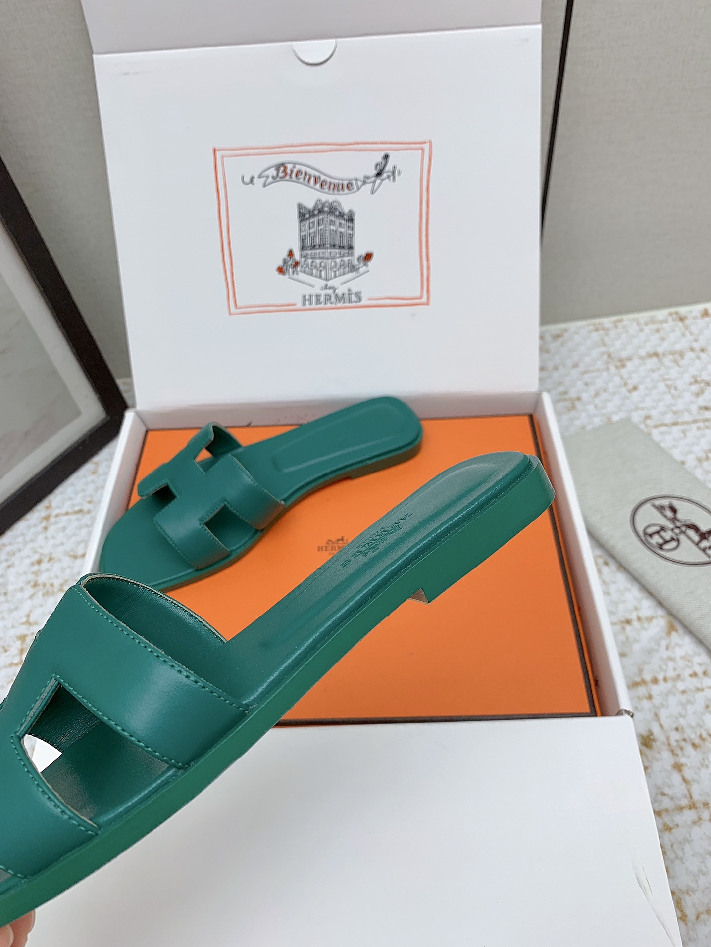 Hermès Oran Leather Heeled Sandals Slides - Style & Comfort Combined 9 i1750232880 962 6