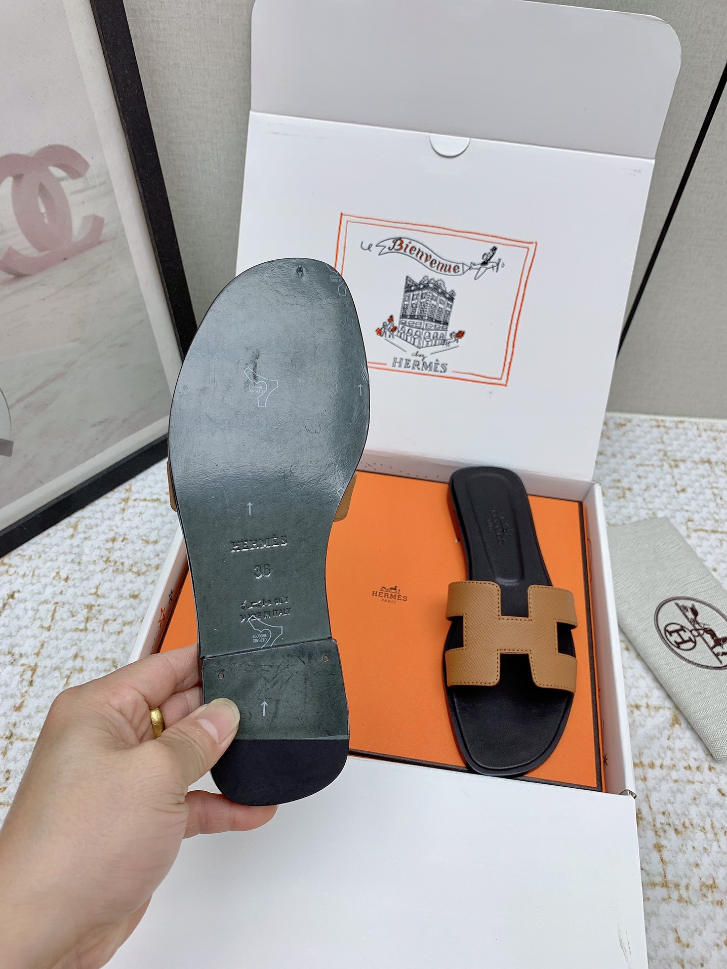 Hermès Oran Leather Sandals Slides - Iconic Style & Comfort for Women 7 i1750233136 6544 4