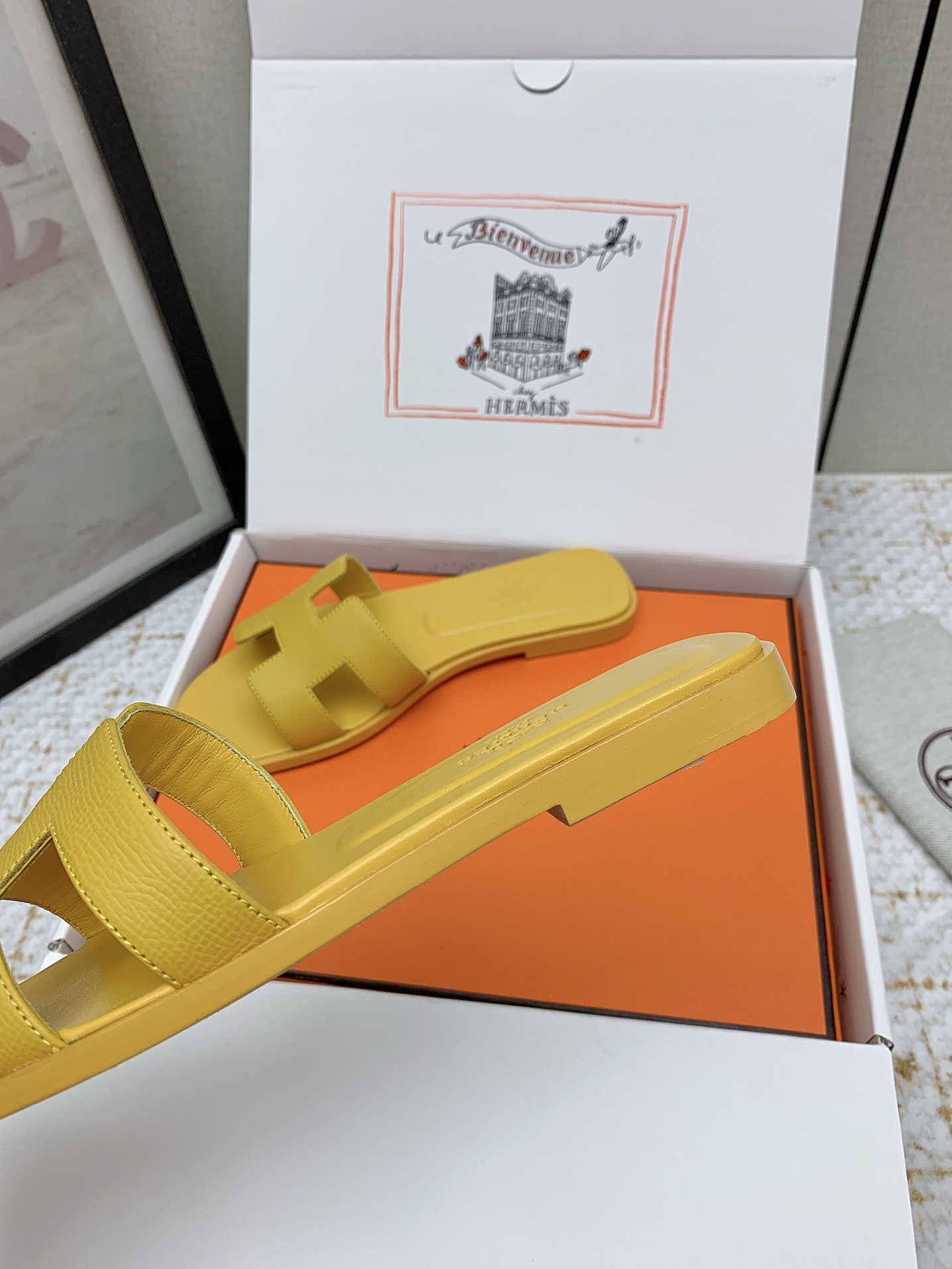 Hermes Oran Sandal - Iconic Style & Comfort, Yellow Leather Slides 8 i1750233496 8540 5
