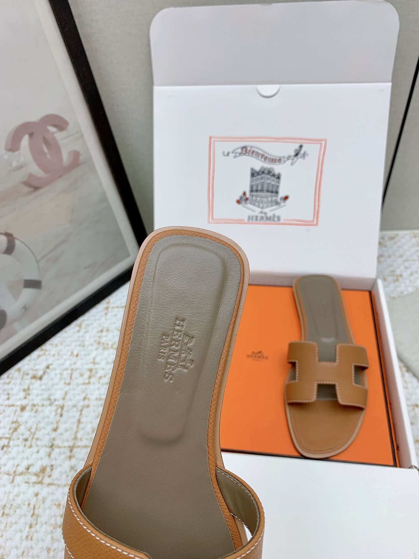Hermès Oran Leather Sandals Slides - Iconic Style & Comfort, Sizes 35-42 6 i1750233562 3278 6