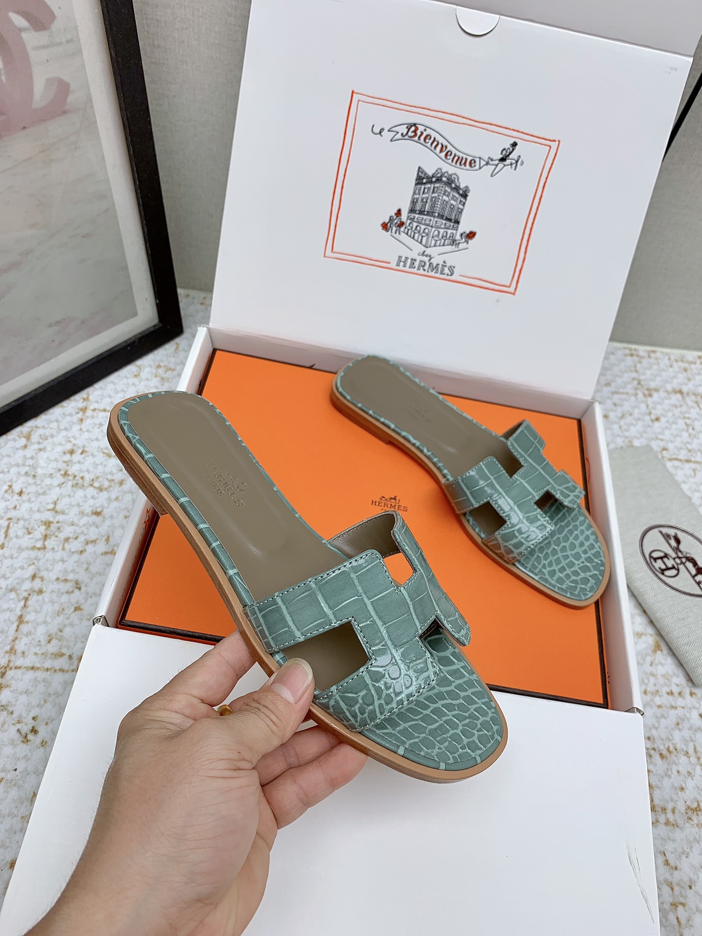 Hermes Oran Sandal: Luxurious Leather Slides for Women, Various Sizes 6 i1750234212 3355 7