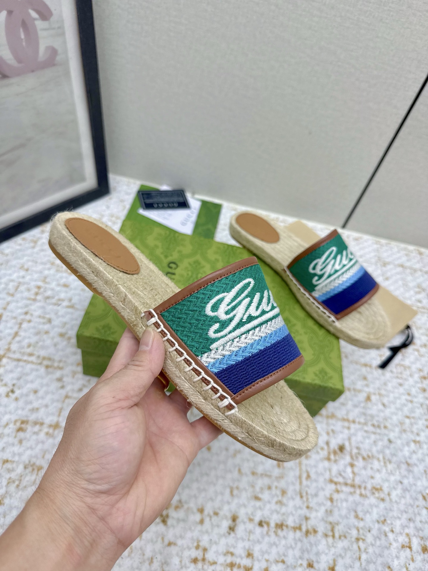 Gucci Women's Espadrille Slide Sandal with Logo, Comfortable and Stylish 6 i1751856760918 5249 0 4