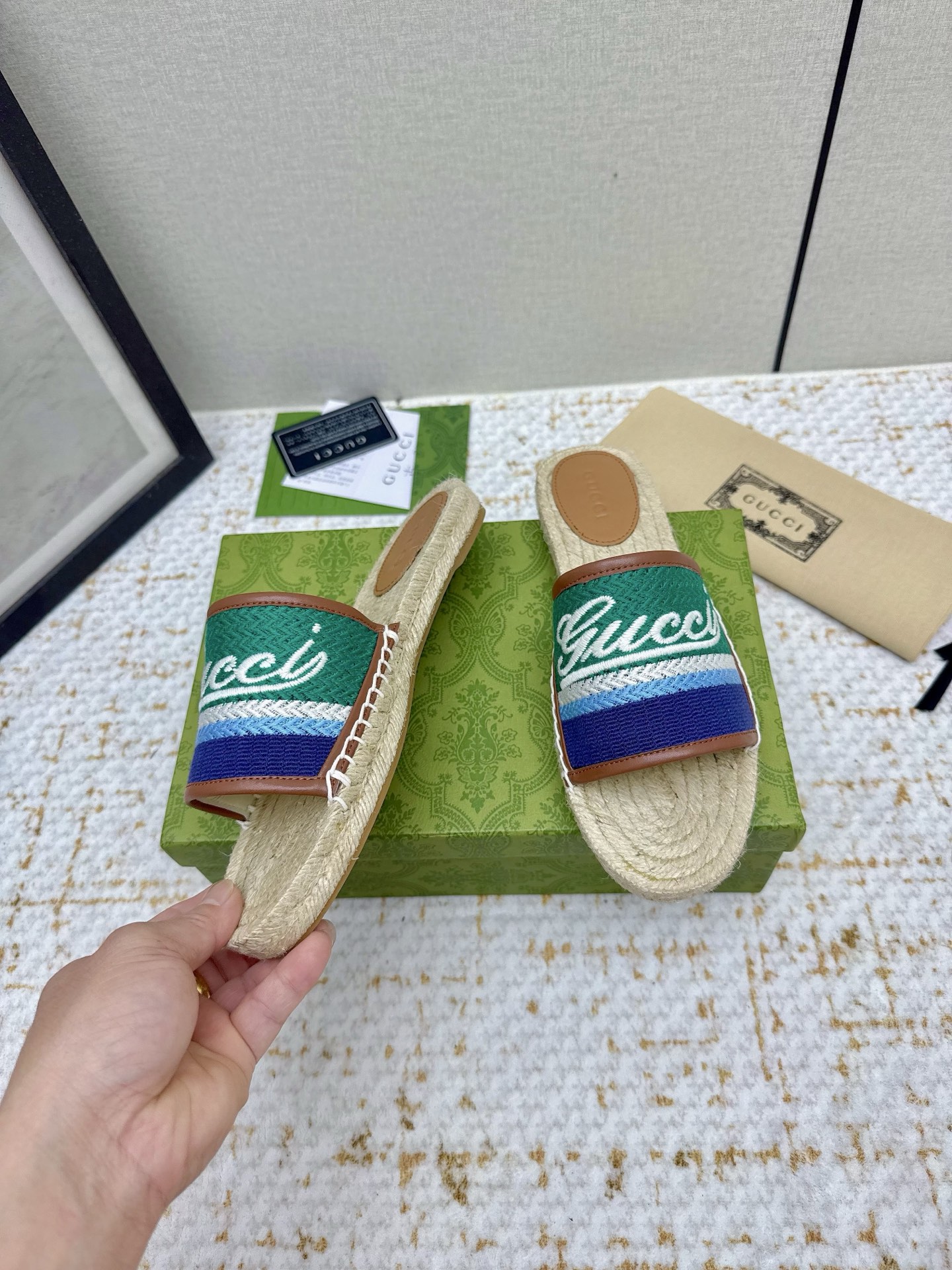 Gucci Women's Espadrille Slide Sandal with Logo, Comfortable and Stylish 5 i1751856761067 9441 0 3