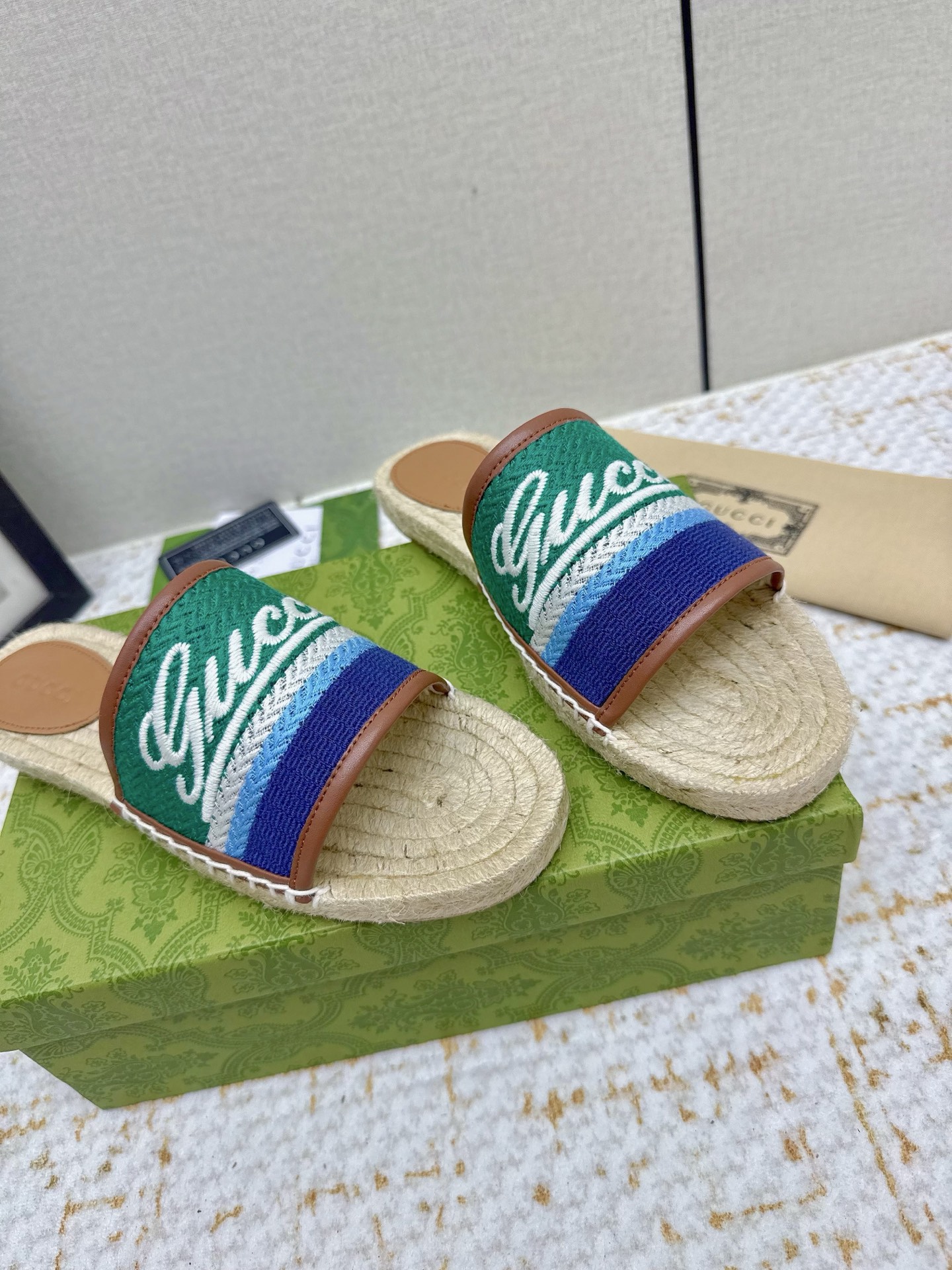 Gucci Women's Espadrille Slide Sandal with Logo, Comfortable and Stylish 10 i1751856761123 6927 0 8