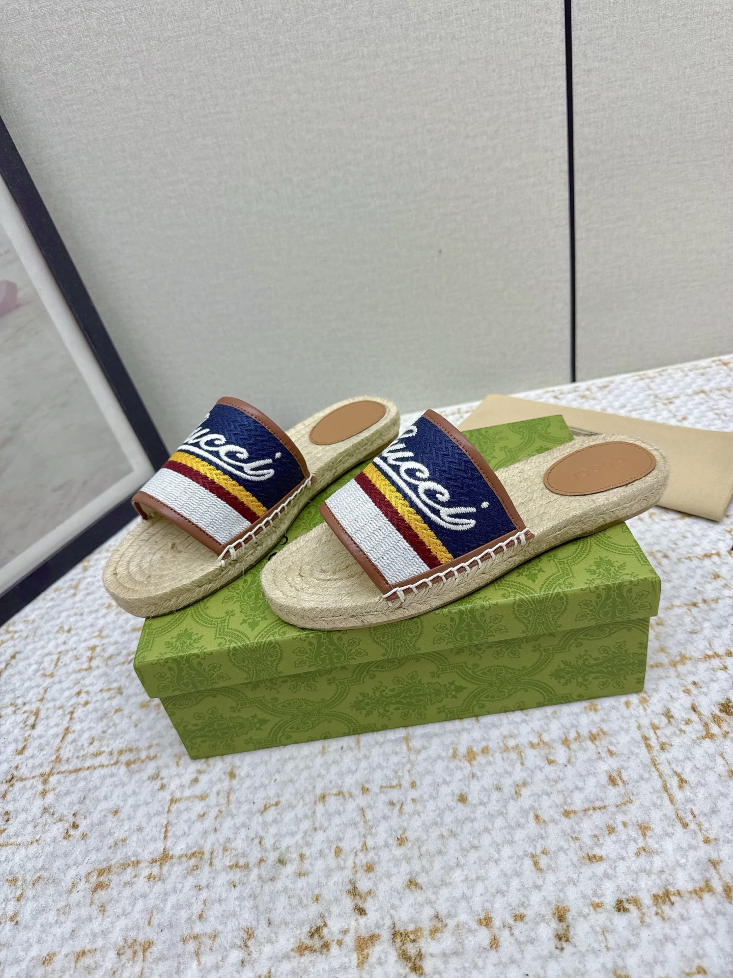 Gucci Women's Espadrille Slides with Embroidered Logo - Stylish and Comfortable 3 i1751856787789 845 0 2