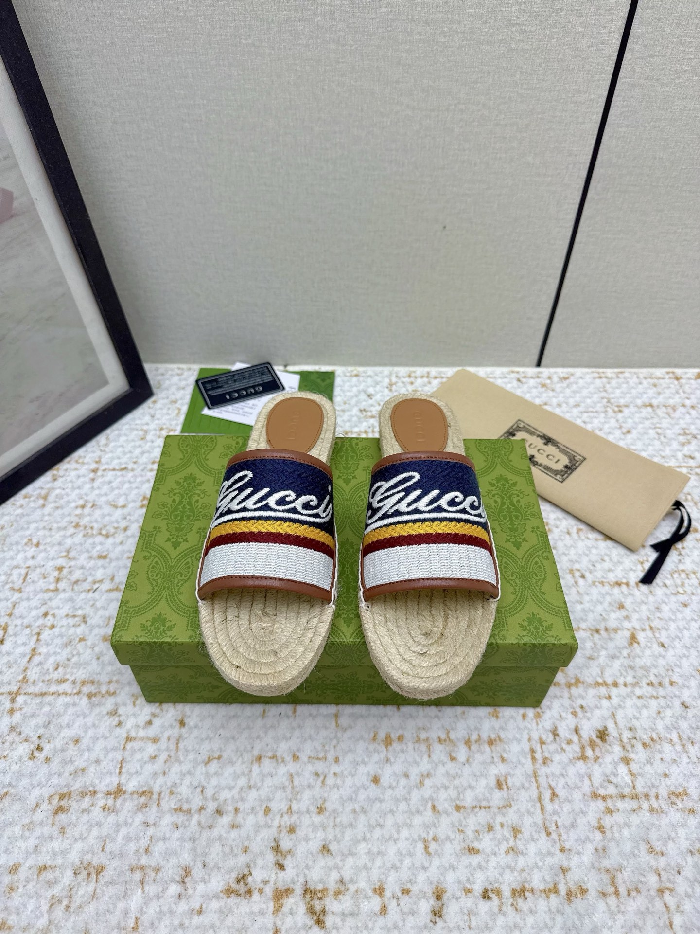 Gucci Women's Espadrille Slides with Embroidered Logo - Stylish and Comfortable 2 i1751856787791 2164 0 1