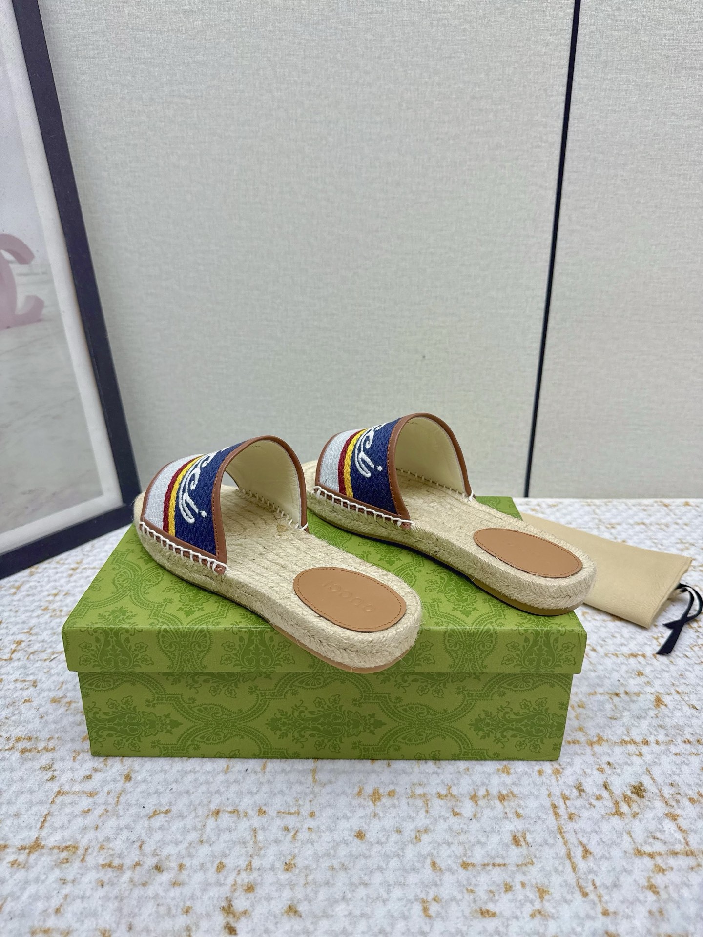 Gucci Women's Espadrille Slides with Embroidered Logo - Stylish and Comfortable 8 i1751856787855 1175 0 7
