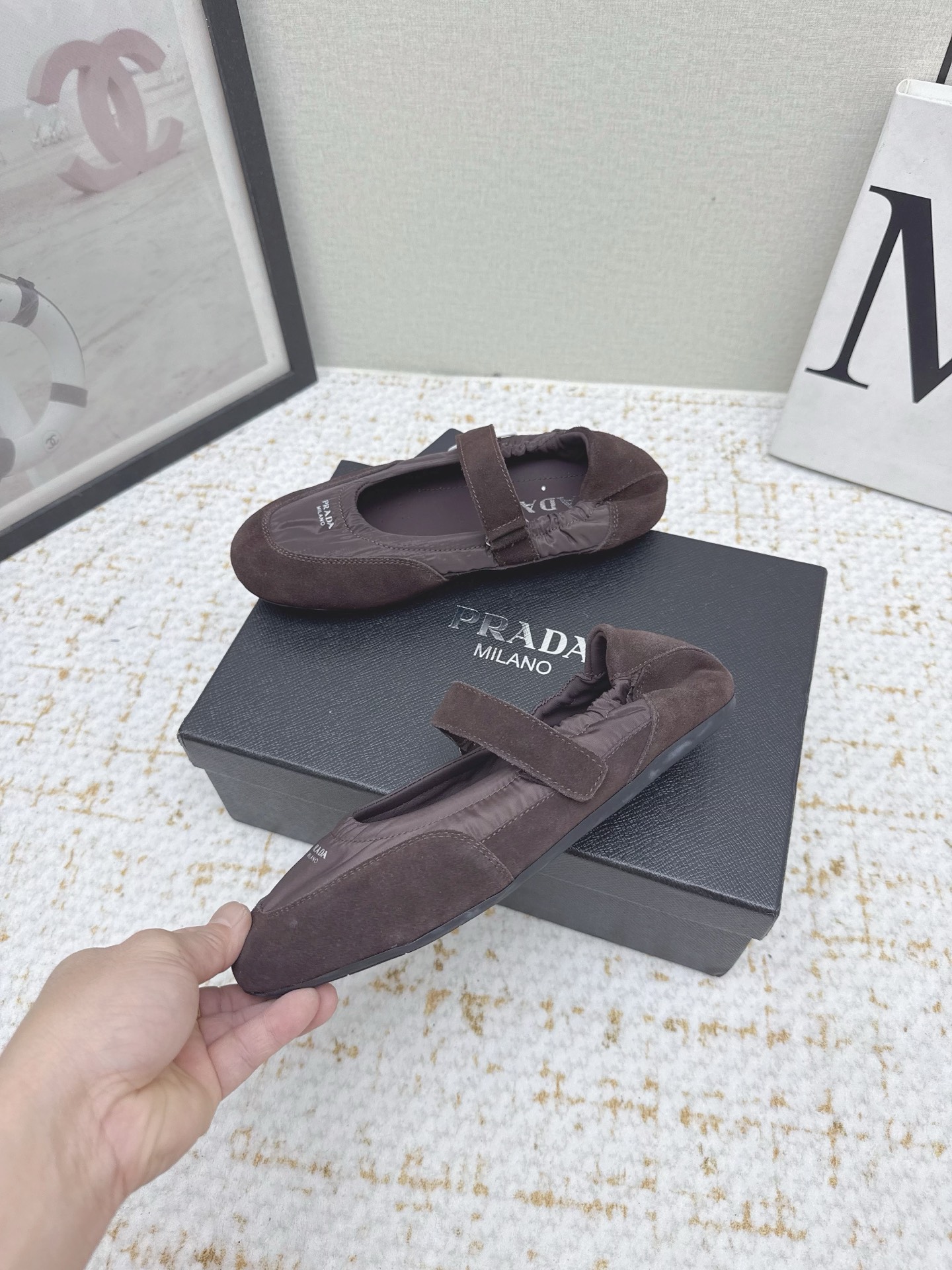Title: Prada Prada P’s 25sssfw Mary Jane Recreational Shoes Description: High-quality Prada ballet shoes with soft gel cloud-stepping, sheepskin shoeface, - 图片 5