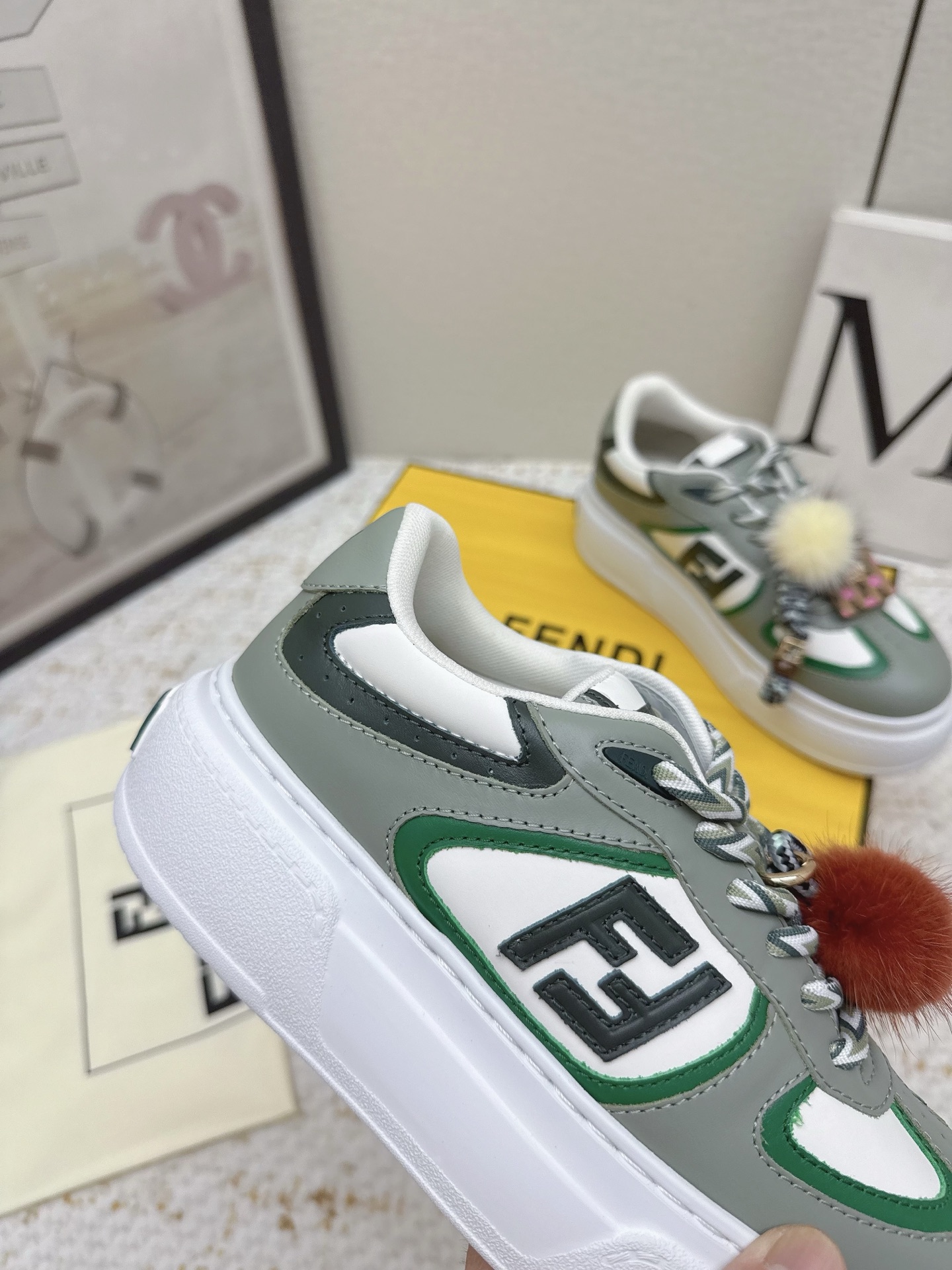 Fendi Match Leather Sneakers with Fur Charm Accent Designer Fashion Footwear 8 i1755409781450 9327 0 6