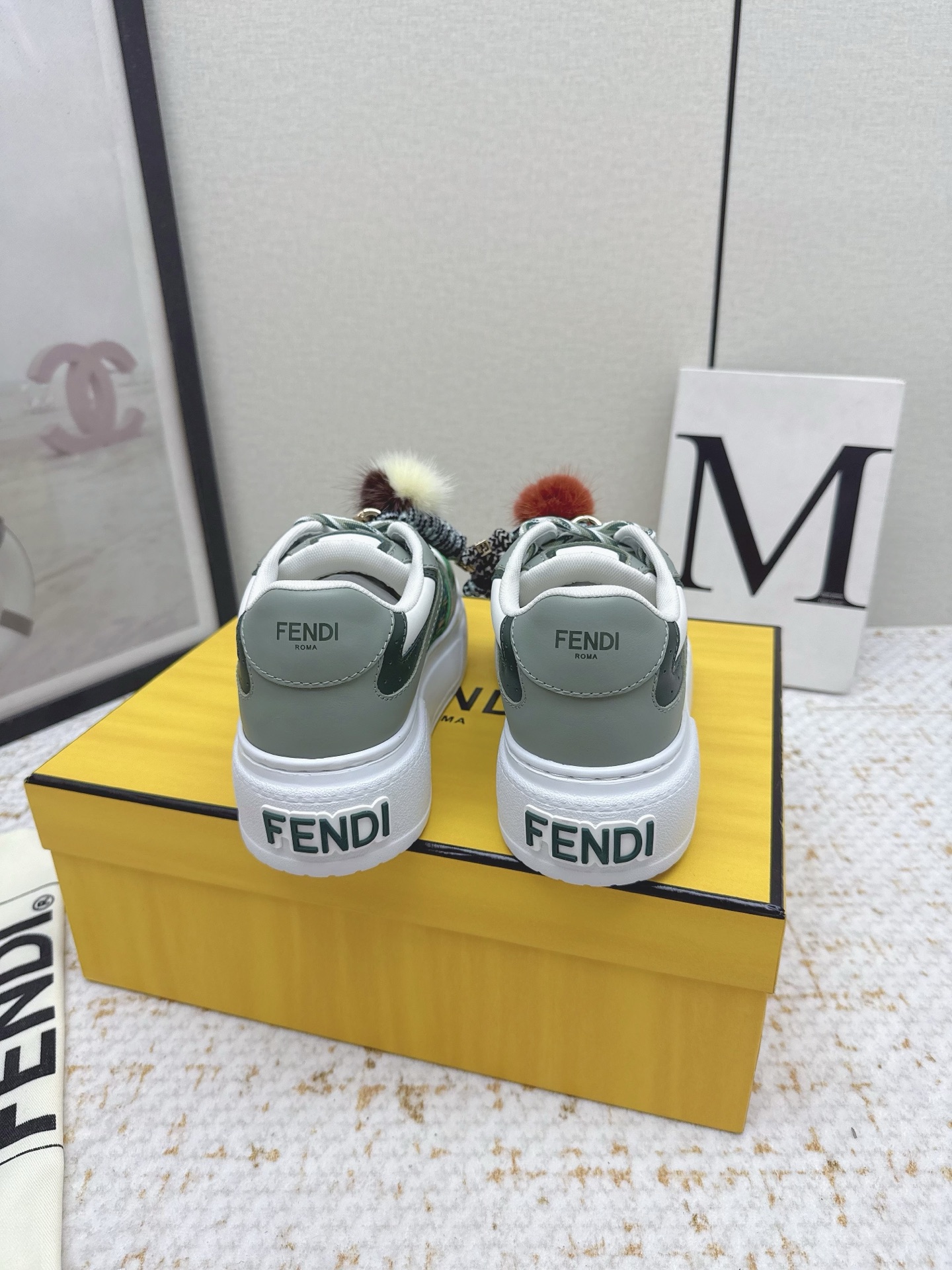 Fendi Match Leather Sneakers with Fur Charm Accent Designer Fashion Footwear 10 i1755409783969 168 0 8