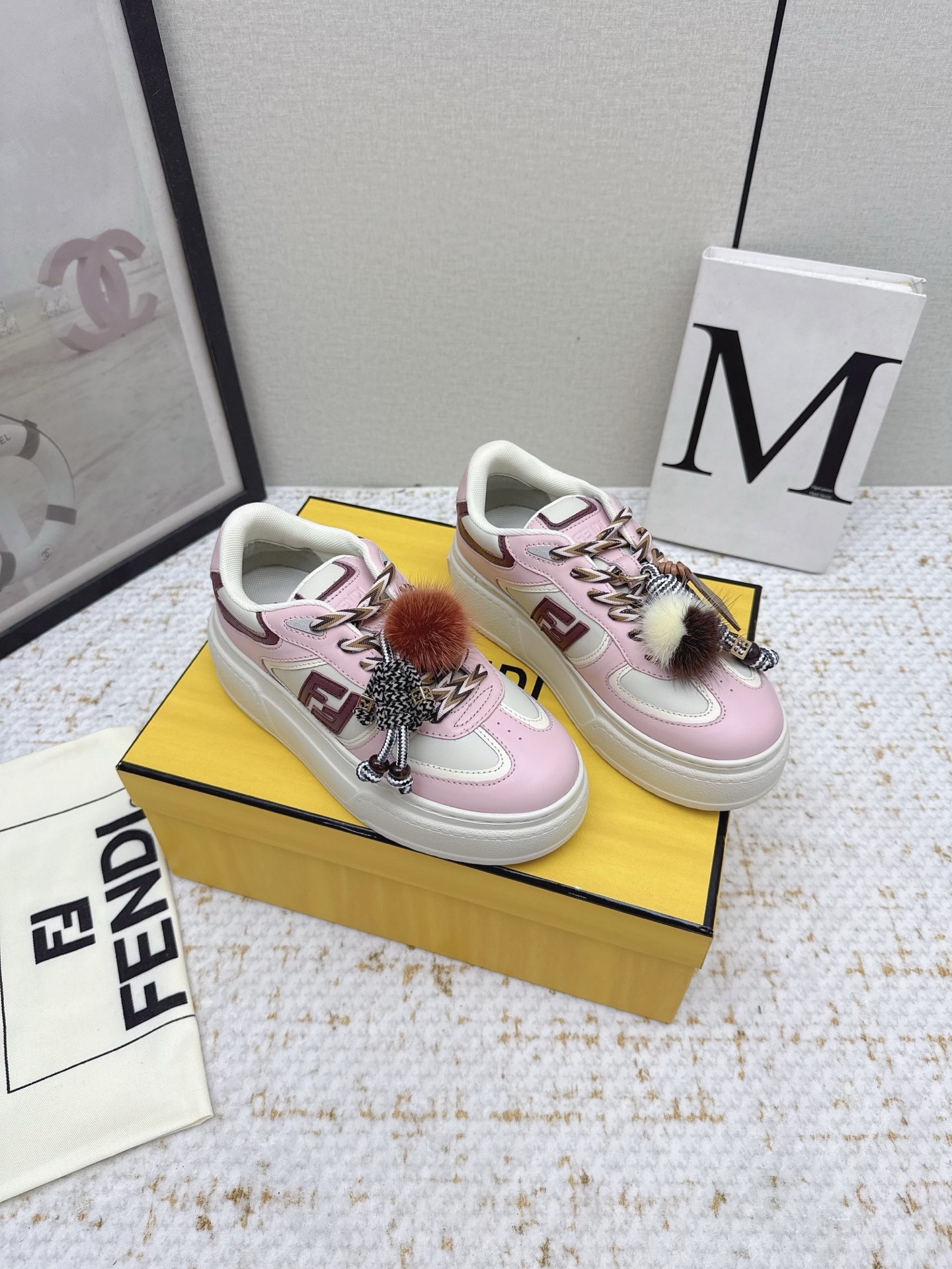 FENDI Match Belt Sneakers: White Leather, FF Details, Rubber Soles – Size 35-40 Women’s Shoes