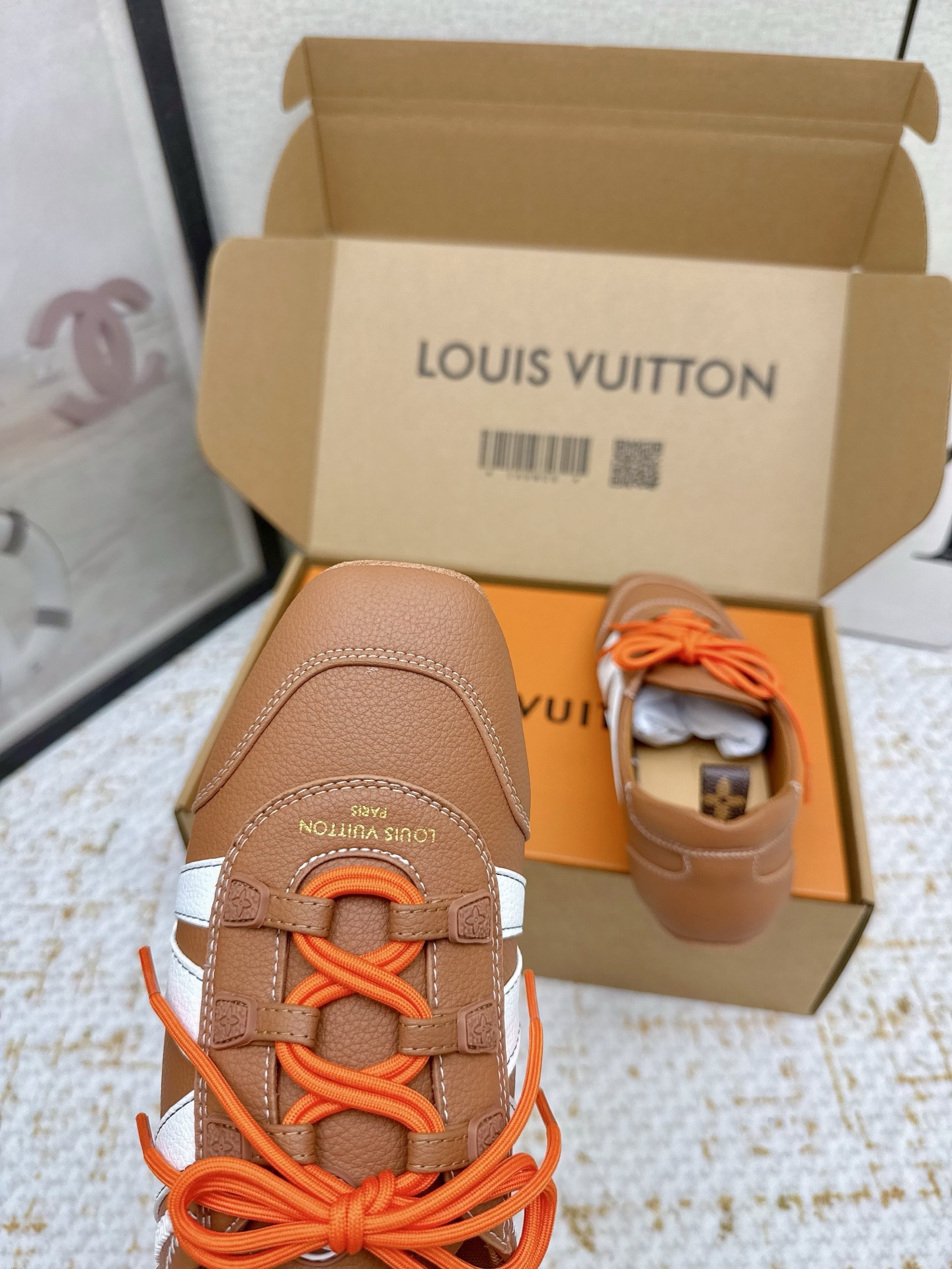 Louis Vuitton Sneakerina Ballet Sneakers in Brown Leather with White Accents 10 i1755490408834 2779 0 8
