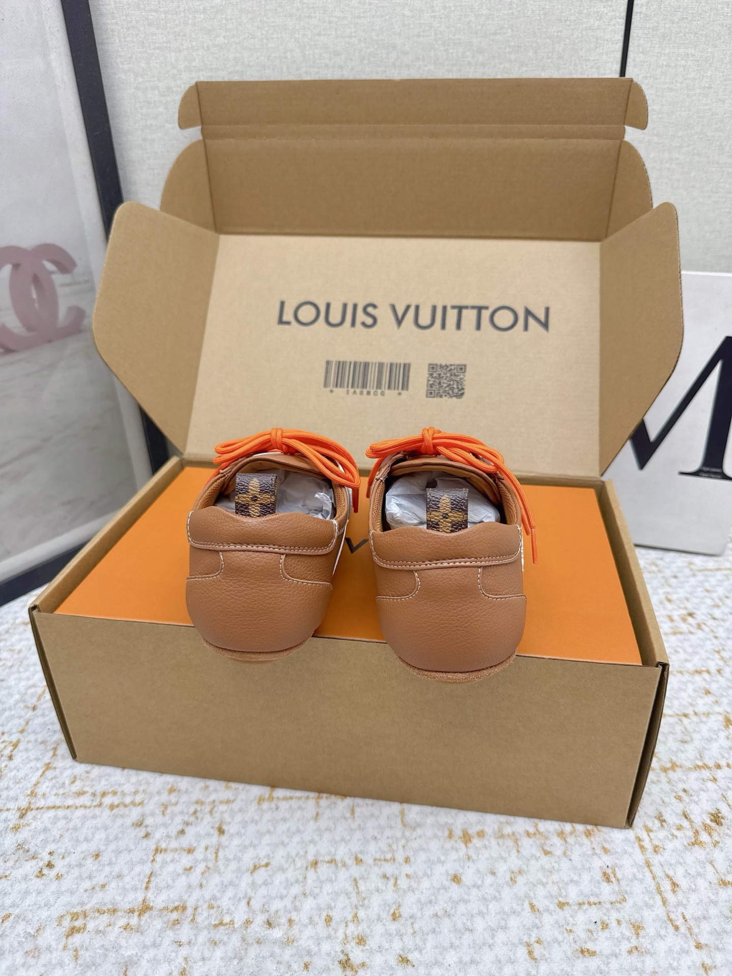 Louis Vuitton Sneakerina Ballet Sneakers in Brown Leather with White Accents 9 i1755490410150 305 0 7
