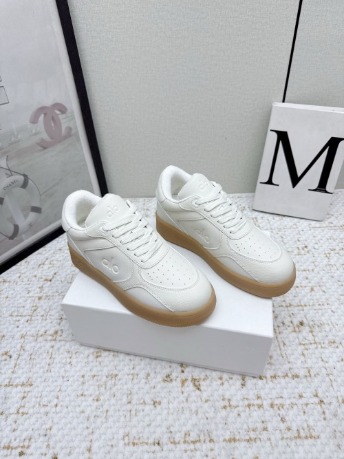 Alo White Leather Sneakers Women's Chunky Platform Casual Shoes 1 Alo White Leather Sneakers Women's Chunky Platform Casual Shoes