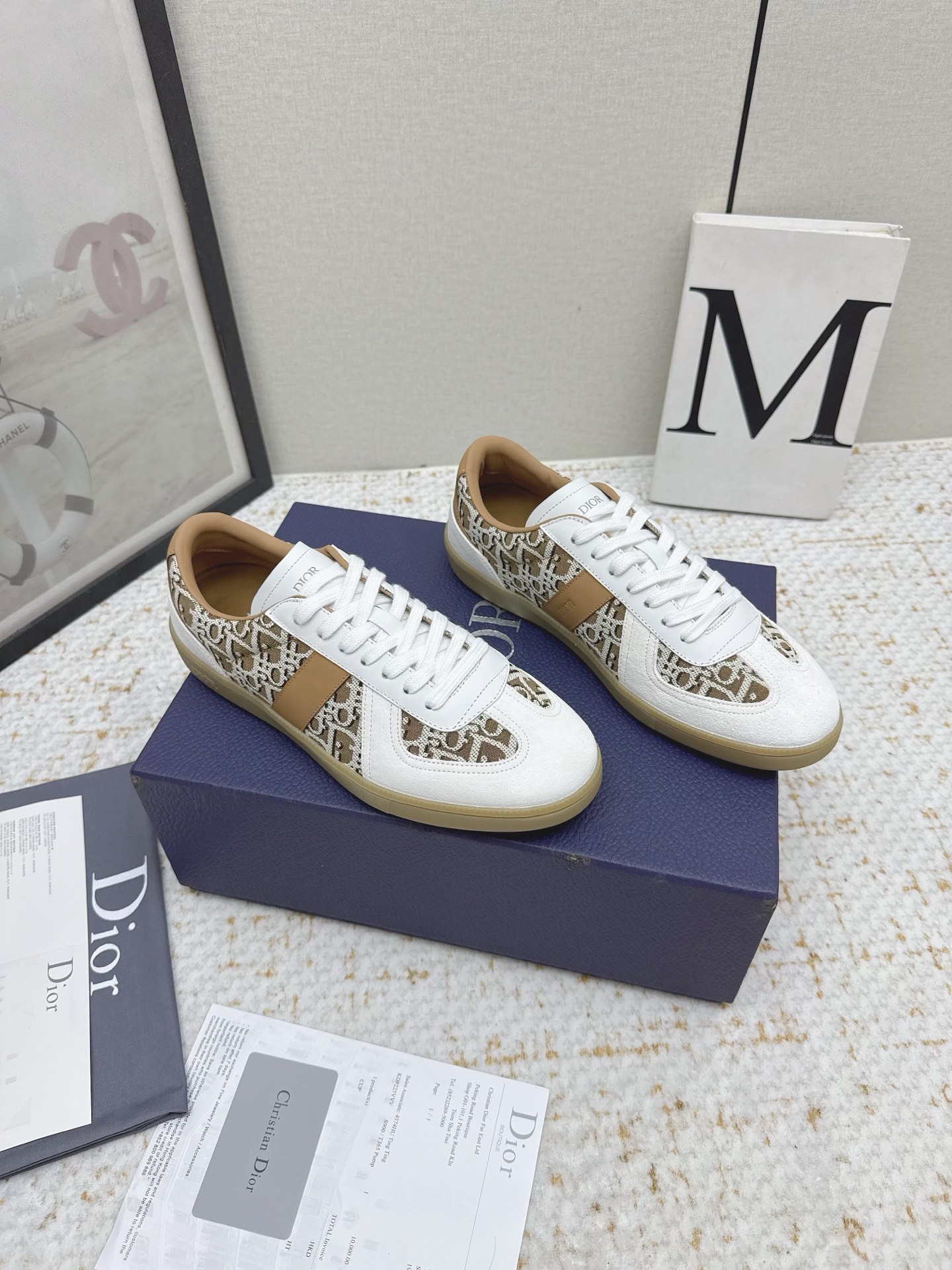 Dior B01 Matchpoint Baskets en Cuir Lisse et Daim Gris - Édition Couple