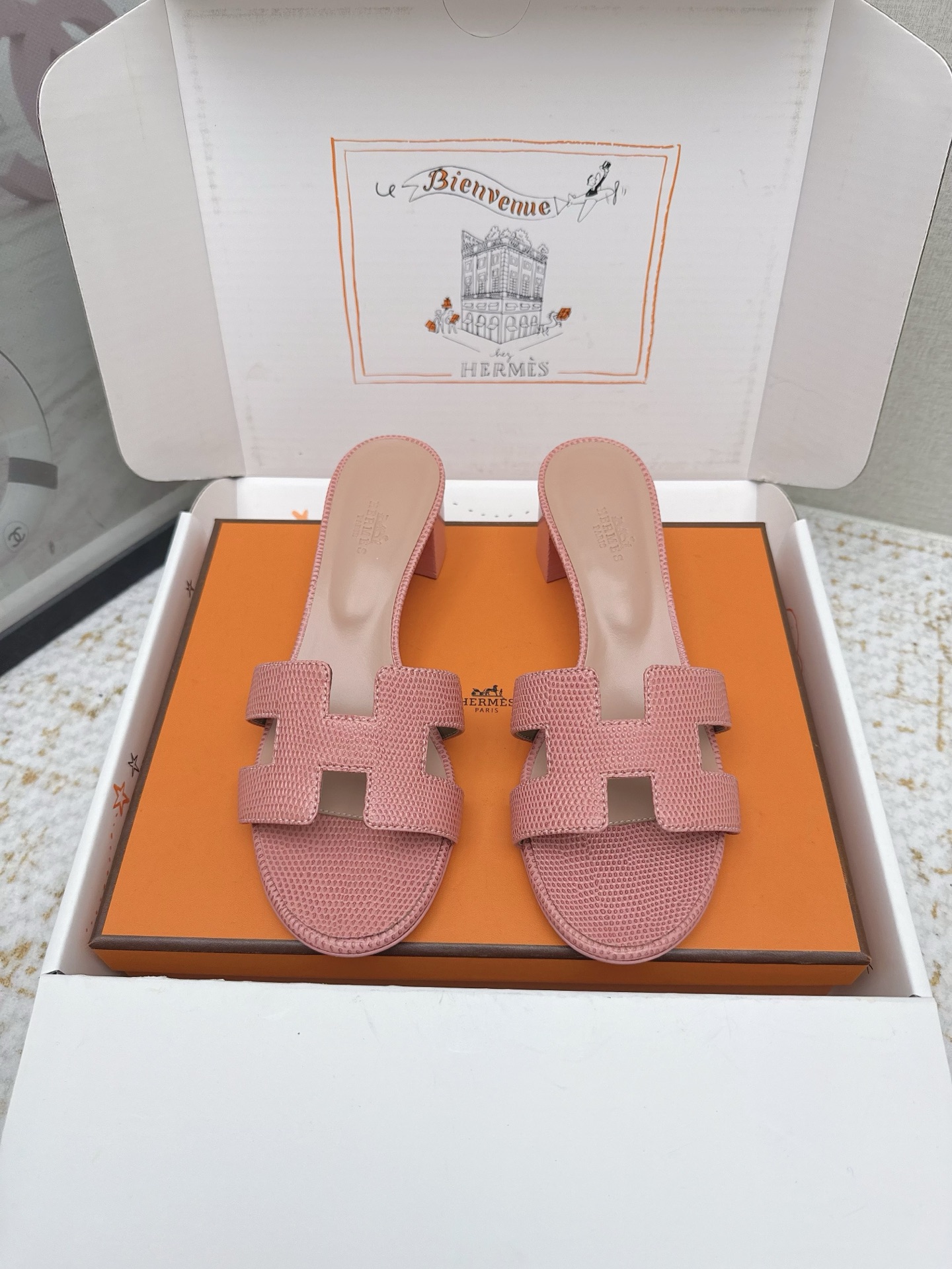Hermes Style Pink Leather Women's Shoes Lookbook Reference image 1