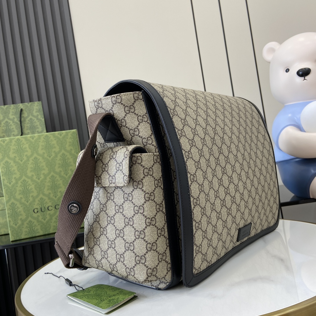 Gucci Supreme Canvas Messenger Bag, Crossbody Mama Bag, Brown/Beige Colors 3 i1724849804 4338 0