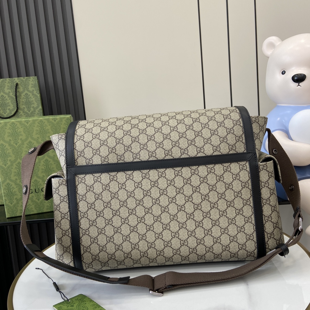 Gucci Supreme Canvas Messenger Bag, Crossbody Mama Bag, Brown/Beige Colors 4 i1724849804 474 5