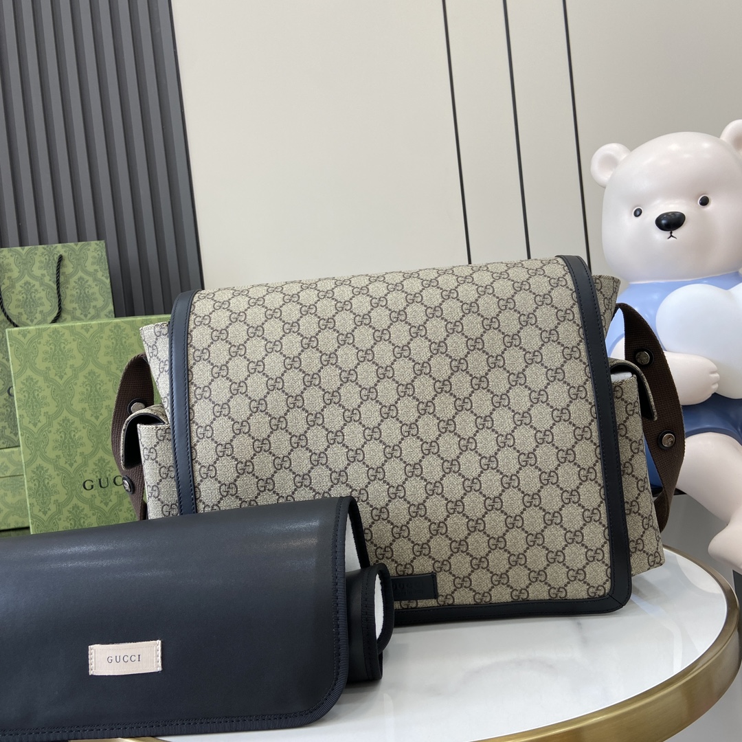 Gucci Supreme Canvas Messenger Bag, Crossbody Mama Bag, Brown/Beige Colors 10 i1724849804 5808 1