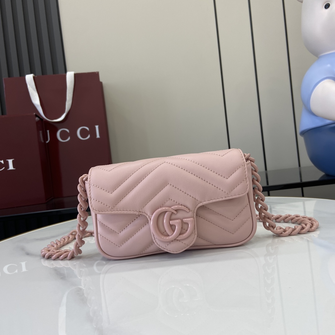 配全套原厂绿盒包装新品Marmont链条马卡龙系列白色迷你手袋配有钥匙扣可以用于将此袋绑缚在另外更大的手