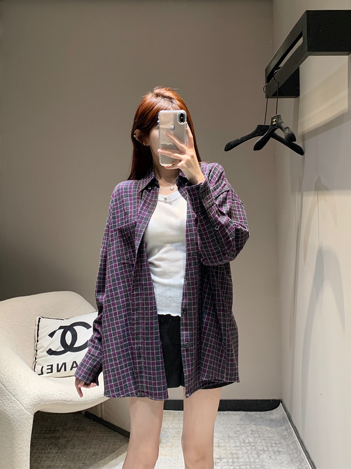 NO:316709,Ourleg*cy 25SS early spring new style plaid lapel long-sleeved shirt丨Exclusive high-end production!  Customized cotton and linen blend fabric front chest patch pocket design button closure placket Simple design Loose style Same as men and women Spot S/M/L, Shirts,alexander wang19860909批 Ourleg*cy 25SS早春新款 格子翻领长袖衬衫丨独家高版出品！定制棉麻混纺面料 前胸贴布口袋设计 纽扣开合门襟 简约设计 宽松版型 男女同款 现货发售S/M/L,,shirts,alexander wang,Women's clothing
