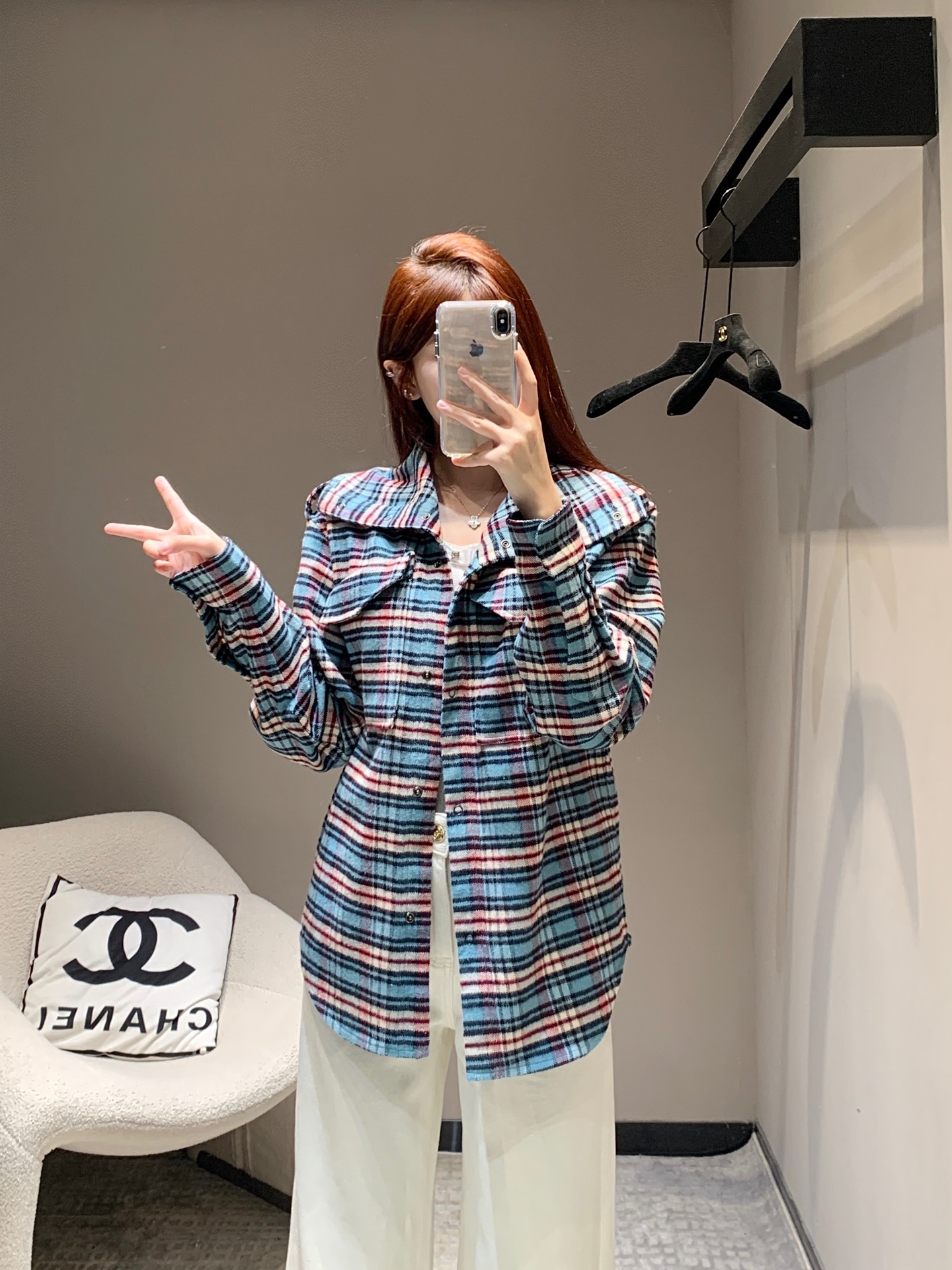 NO:309267,R13 25Ss early spring new style, work style retro stand collar large pocket plaid shirt丨Exclusive high-end production!  Large plaid pockets on the same color on the chest and shoulder ejaculation as detailed embellishments, casual style, and the same style for men and women!  Workmanship quality depends on the details. S/M/L is available in stock, Shirts, alexander wang19860909批R13 25Ss早春新款 工装风复古立领大口袋格纹衬衫丨独家高版出品！胸前同色格纹大口袋以及肩部肩章作为细节点缀、休闲版型、男女同款！做工品质看细节.现货发售S/M/L,,shirts,alexander wang,Women's clothing