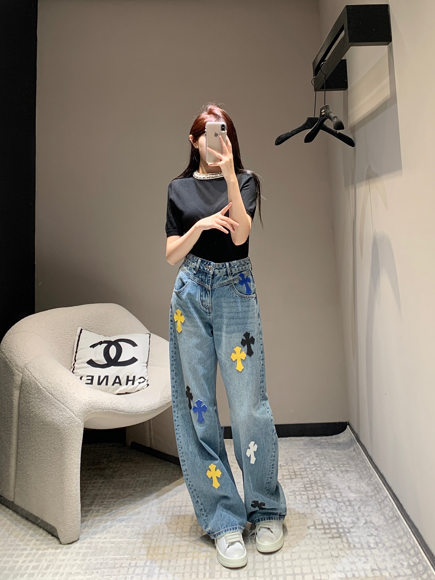 Chrome Hearts 25SS Colorful Cross Jeans - Cyberpunk Style Denim Pants