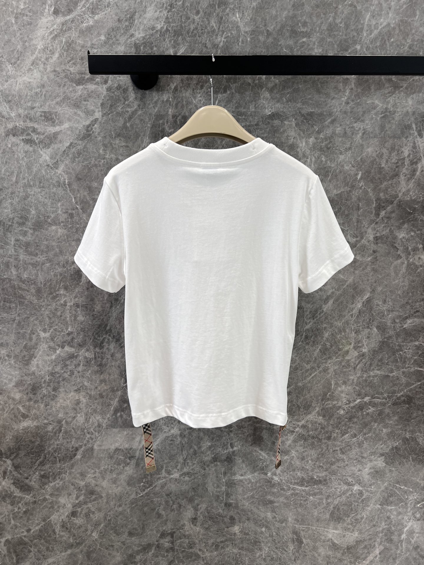 Burberry White Cotton T-Shirt with Drawstring Detail and Round Neck 3 i1741838860 4651 0