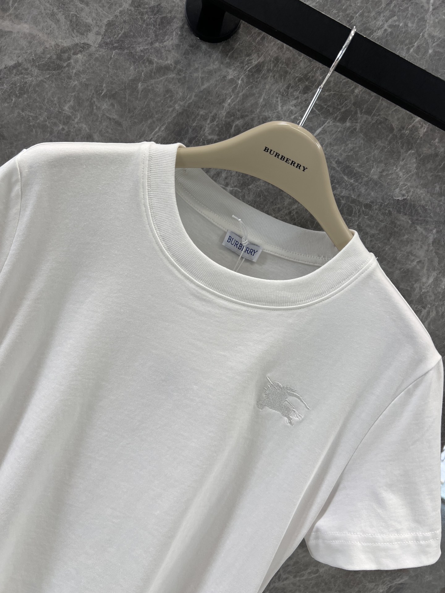Burberry White Cotton T-Shirt with Drawstring Detail and Round Neck 4 i1741838861 7495 5